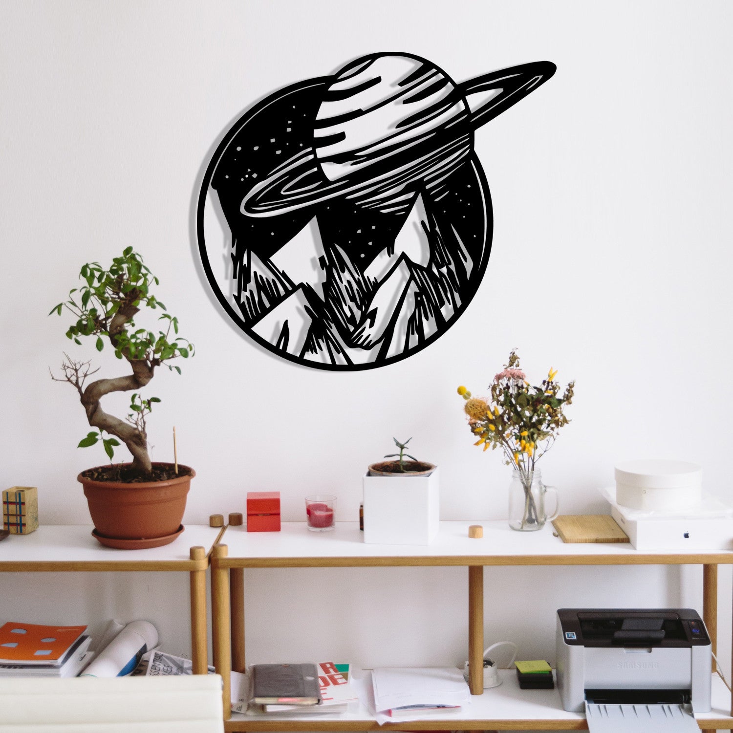 Venus — Acessório Decorativo de Parede em Metal, Preto, 56 x 50 cm (100% metal, 1,2 mm)
