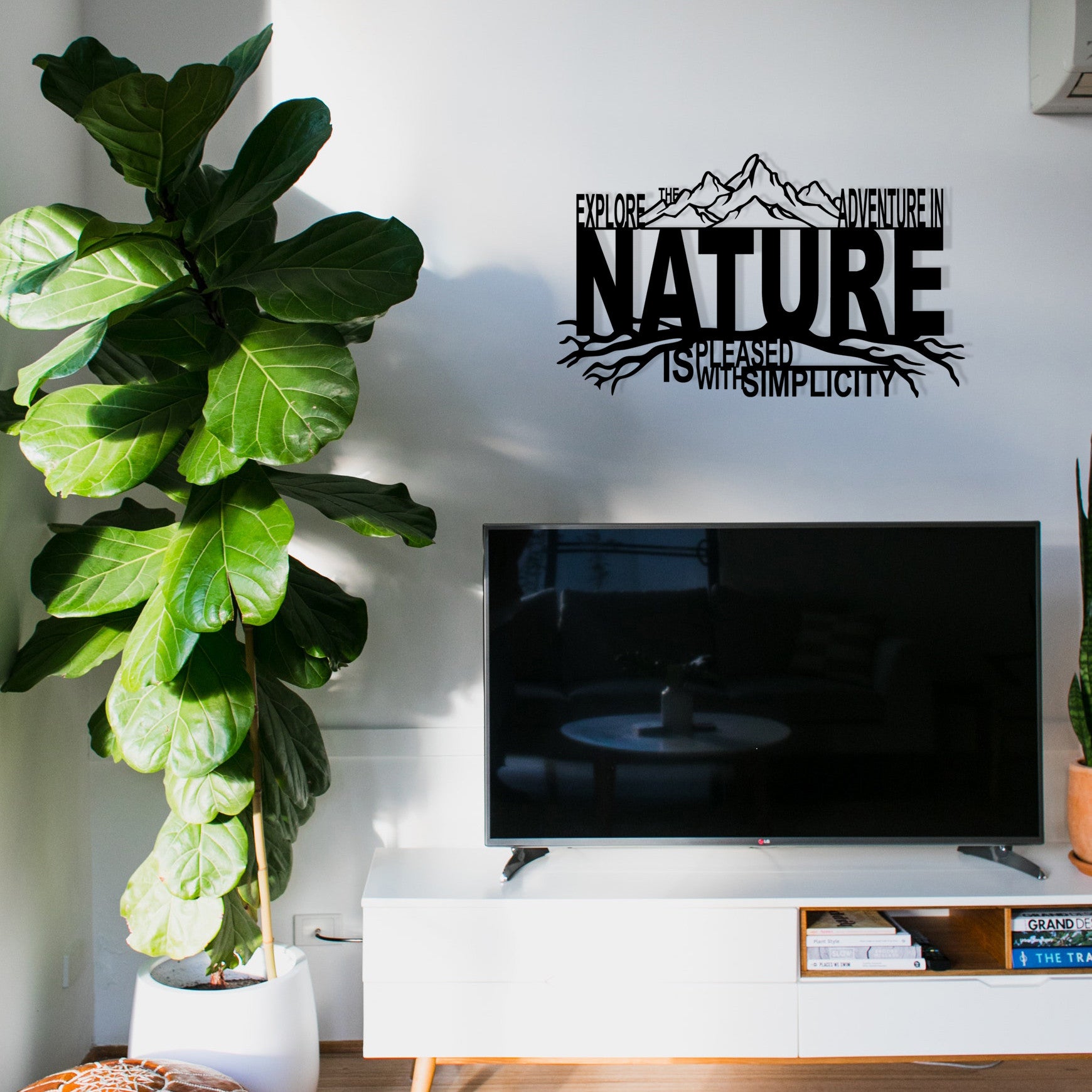 Nature – Acessório Decorativo de Parede 100% Metal, Preto, 70x42 cm
