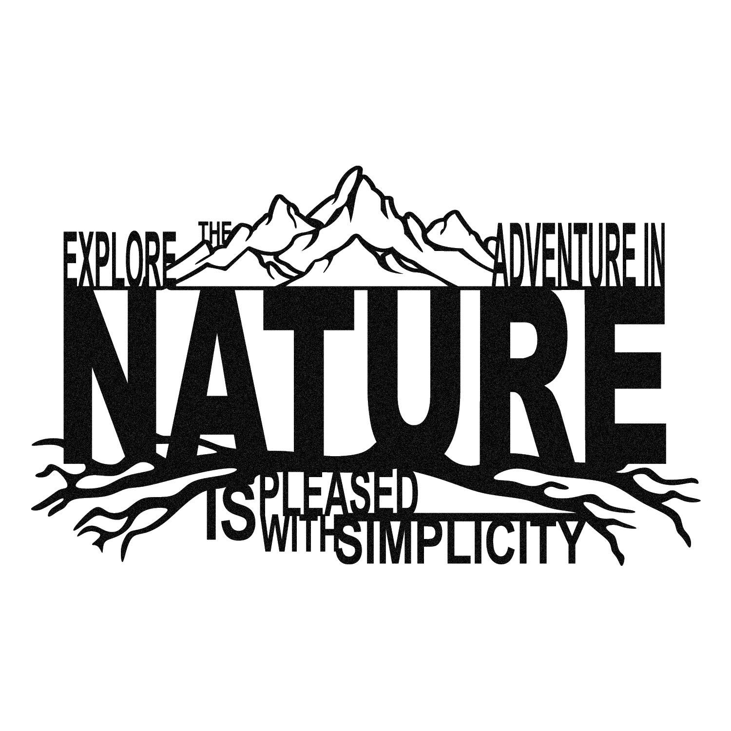 Nature – Acessório Decorativo de Parede 100% Metal, Preto, 70x42 cm
