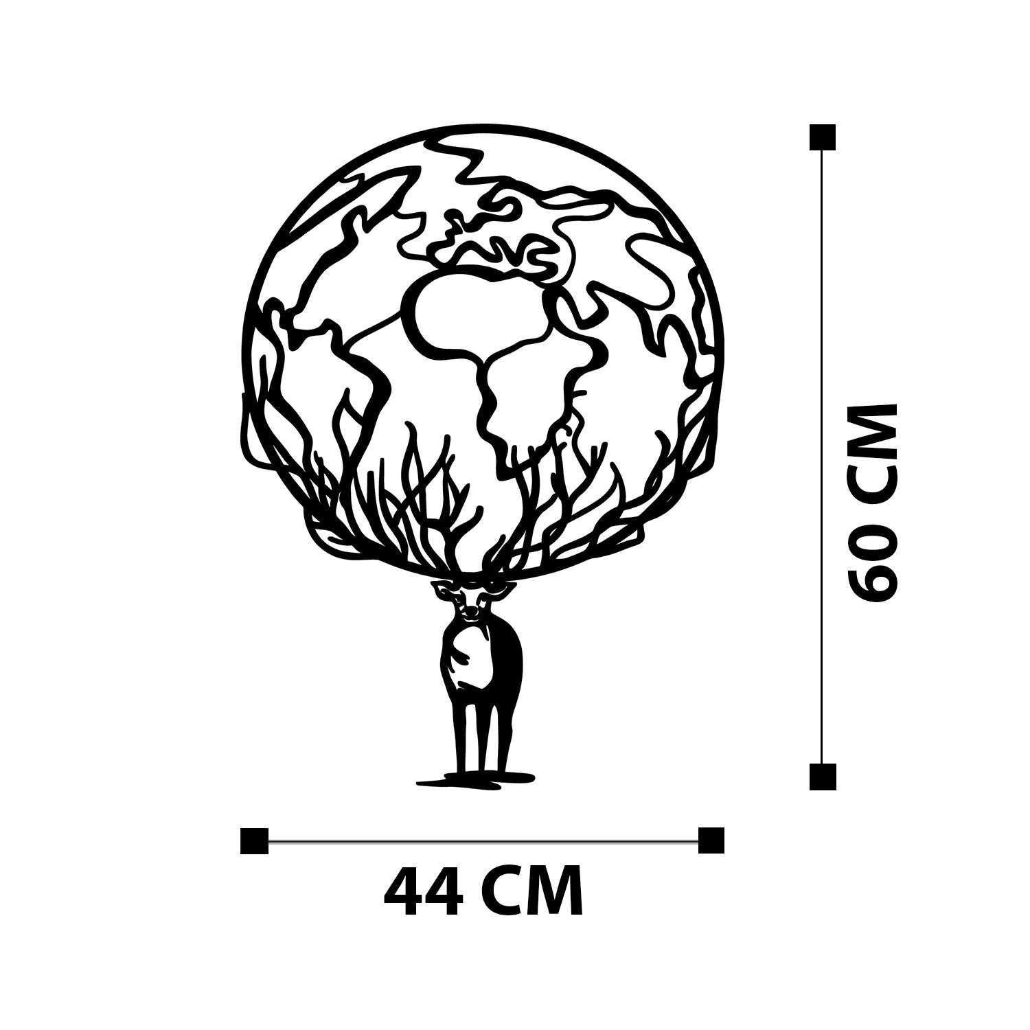 Confused — Acessório Decorativo de Parede em Metal, Preto, 44 x 60 cm, Espessura 1,2 mm, 1,403 kg (279ENZ1238)