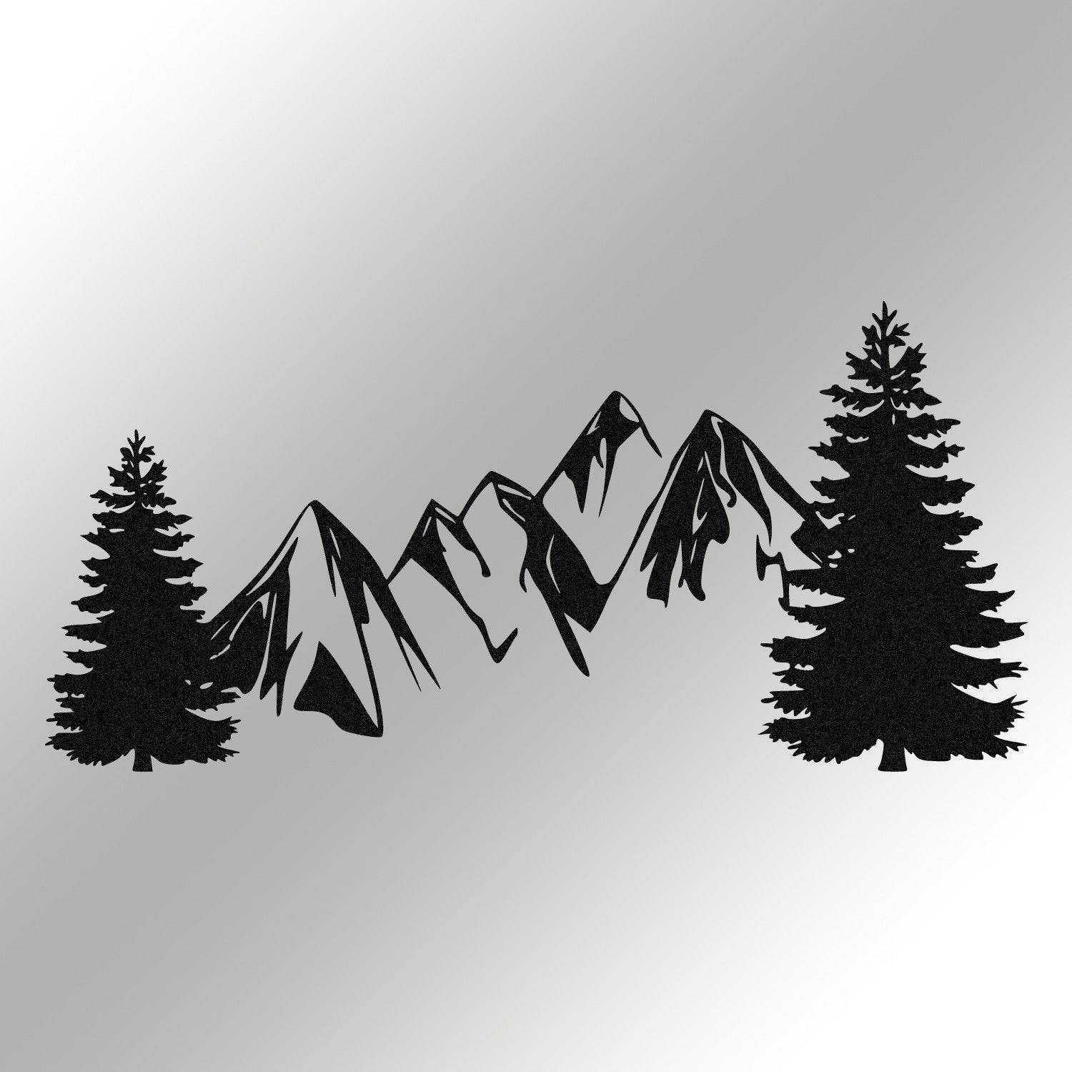 Acessório de Parede Metálico Decorativo “Pine” Preto – 100% Metal (1,2 mm), 70 x 33 cm