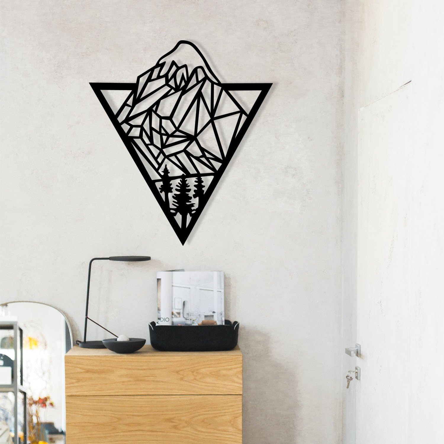 Gokotta Acessório Decorativo de Parede em Metal Preto, 46 x 52 cm