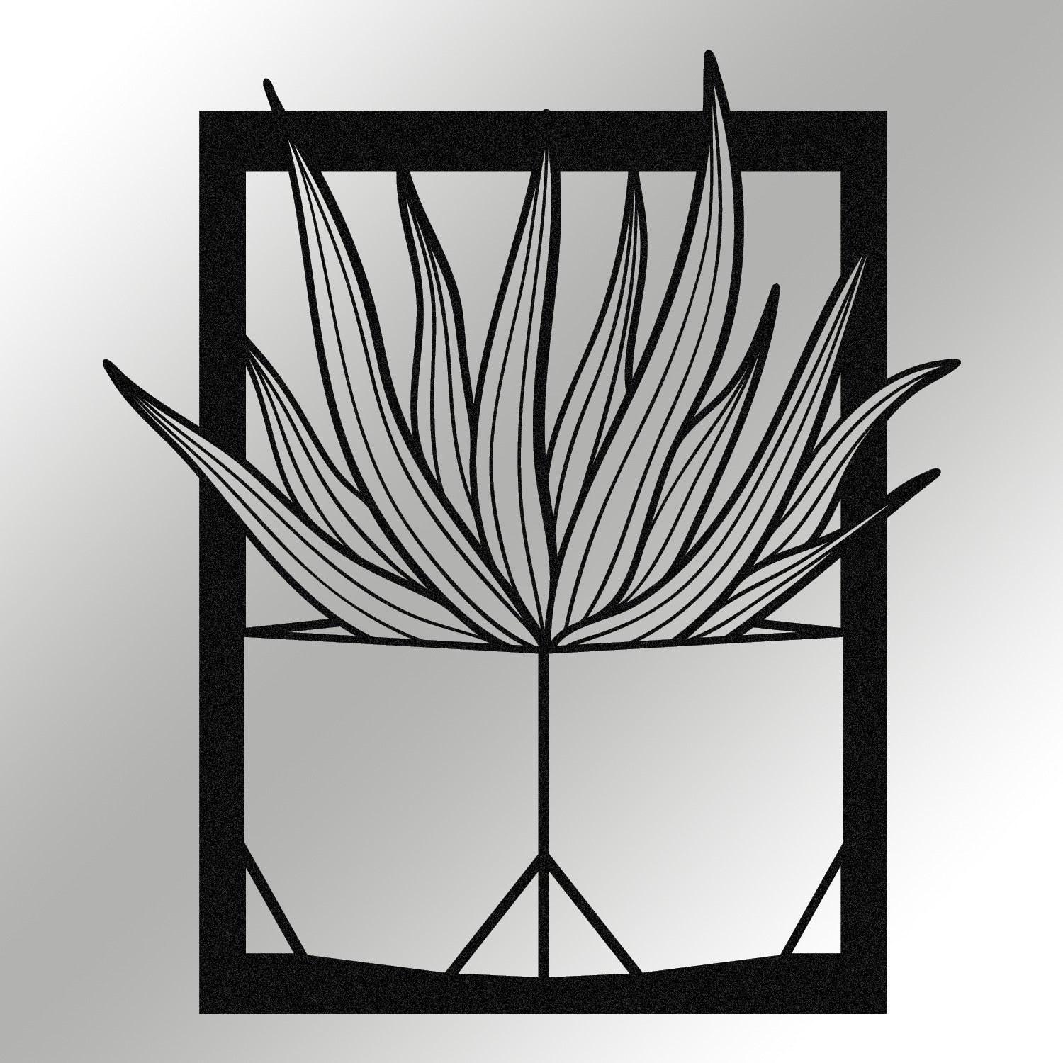 Lagom — Acessório Decorativo de Parede 100% Metal, Preto, 46 x 52 cm