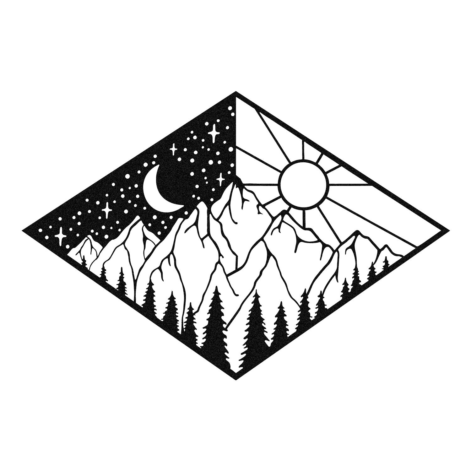 Suveyda — Acessório Decorativo de Parede em Metal, Preto, 56 x 38 cm (100% Metal, 1,2 mm)
