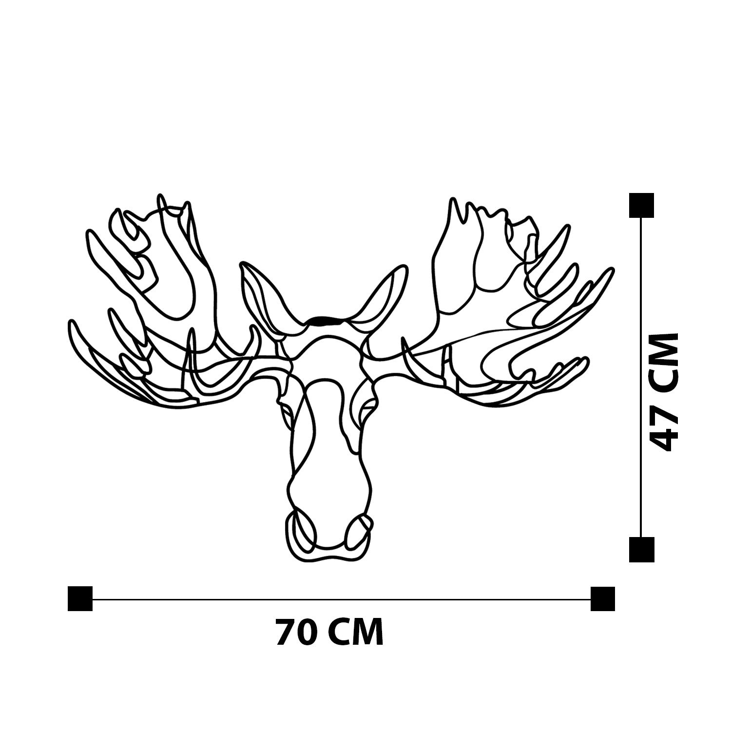 Vaveyla 2 – Acessório Decorativo de Parede em Metal Preto, 70x47 cm, 100% Metal (1,2 mm)