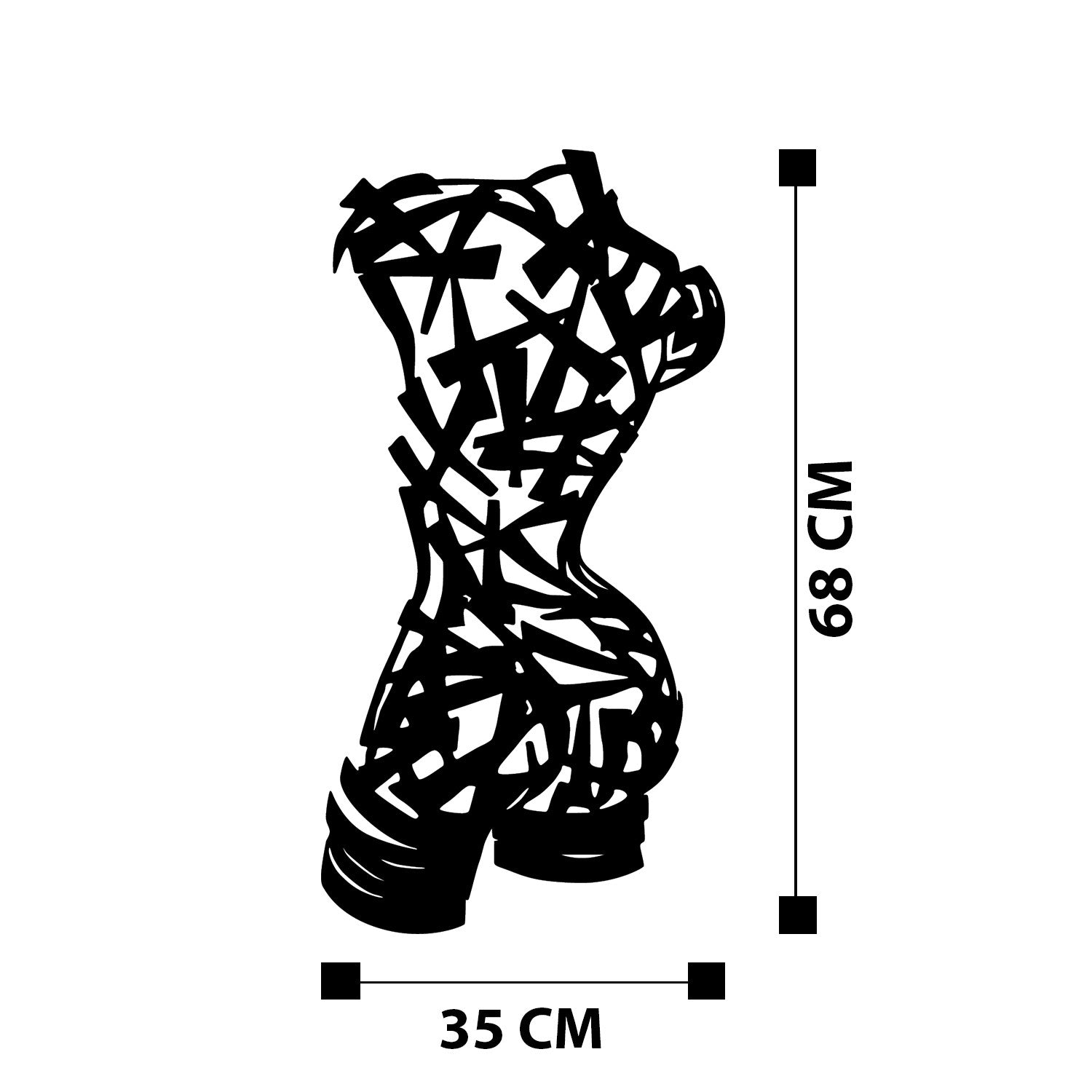 Hemdem — Acessório Decorativo de Parede em Metal, Preto, 35 x 68 cm, Espessura 1,2 mm, 1,362 kg (279ENZ1249)