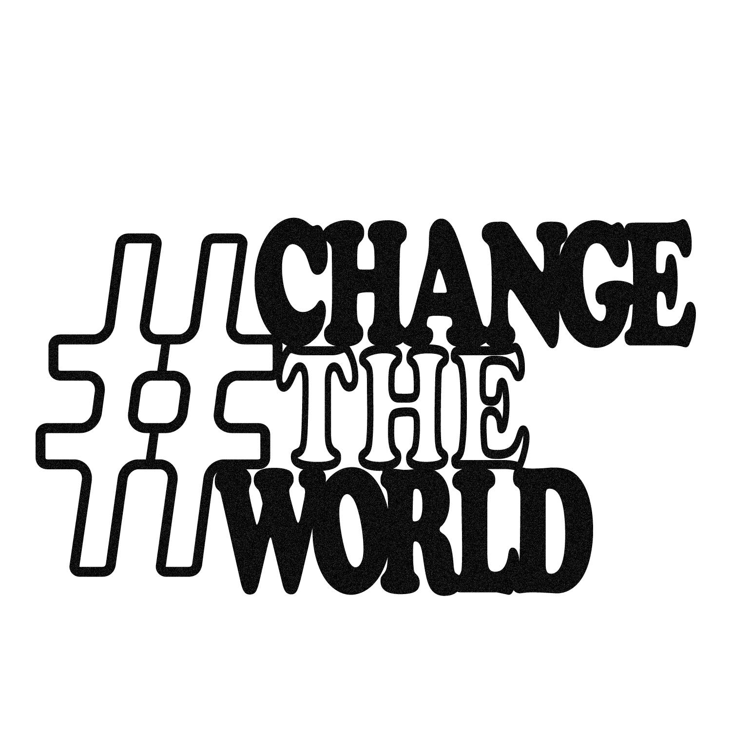 Change — Acessório Decorativo de Parede em 100% Metal, Preto, 70 x 40 cm