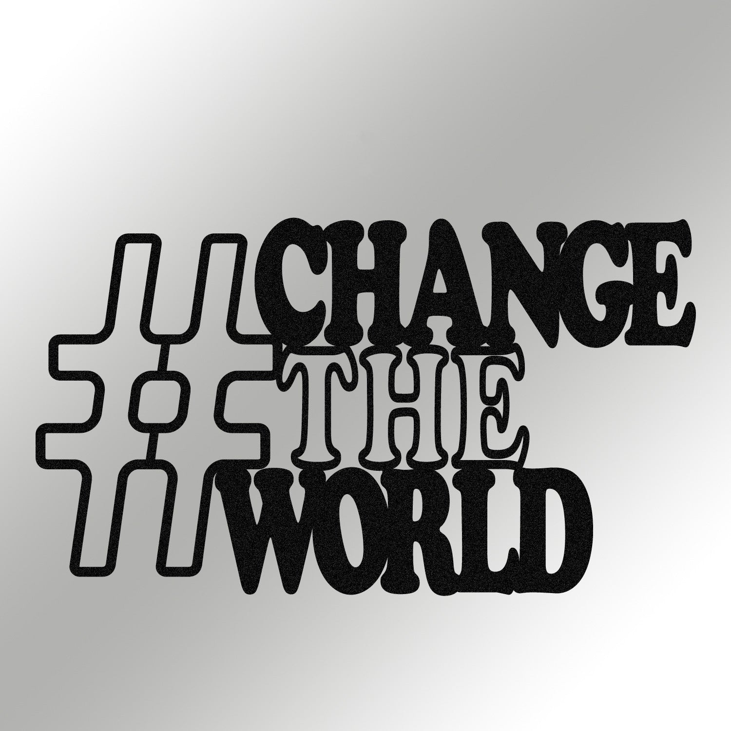 Change — Acessório Decorativo de Parede em 100% Metal, Preto, 70 x 40 cm