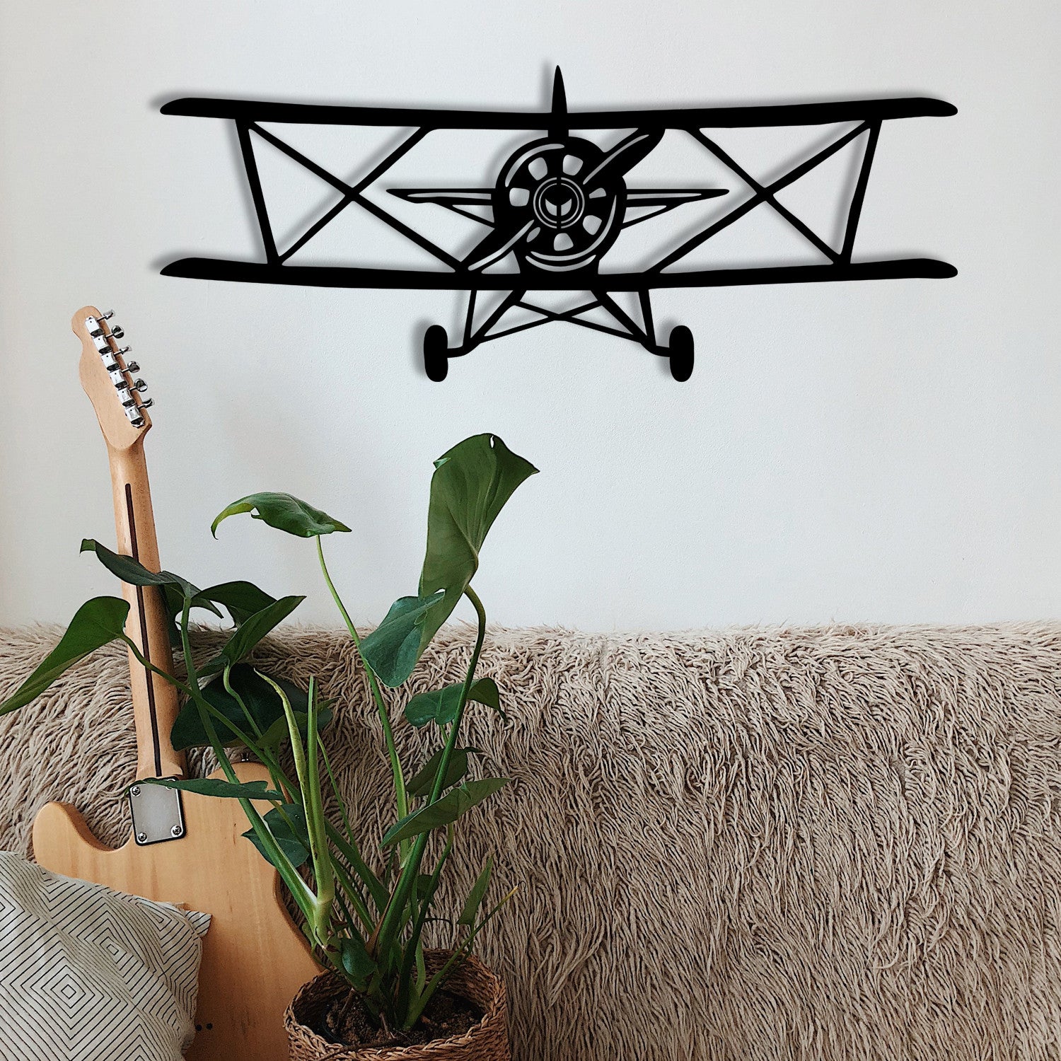Vecihi Acessório Decorativo de Parede em Metal — Preto, 66 x 26 cm (espessura 1,2 mm)
