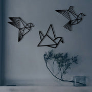 Origami — Acessório Decorativo de Parede em 100% Metal Preto, 100 x 31 cm