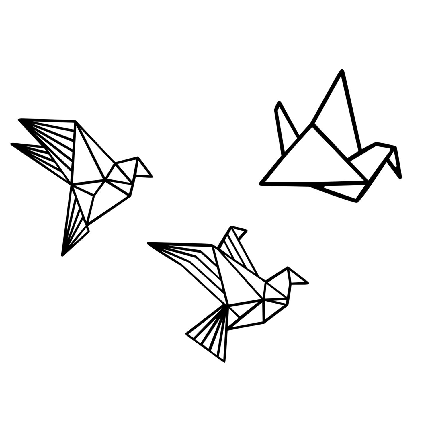 Origami — Acessório Decorativo de Parede em 100% Metal Preto, 100 x 31 cm