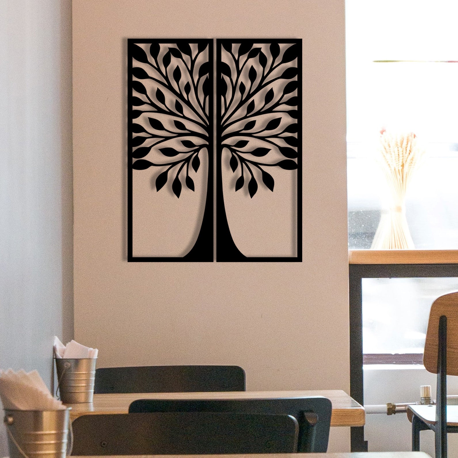 Efsane – Acessório Decorativo de Parede em Metal Preto (100% metal, 1,2 mm), 51 x 65 cm