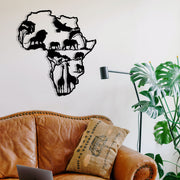 Acessório Decorativo de Parede Africano 2 em Metal 100% — Preto — 52x57 cm