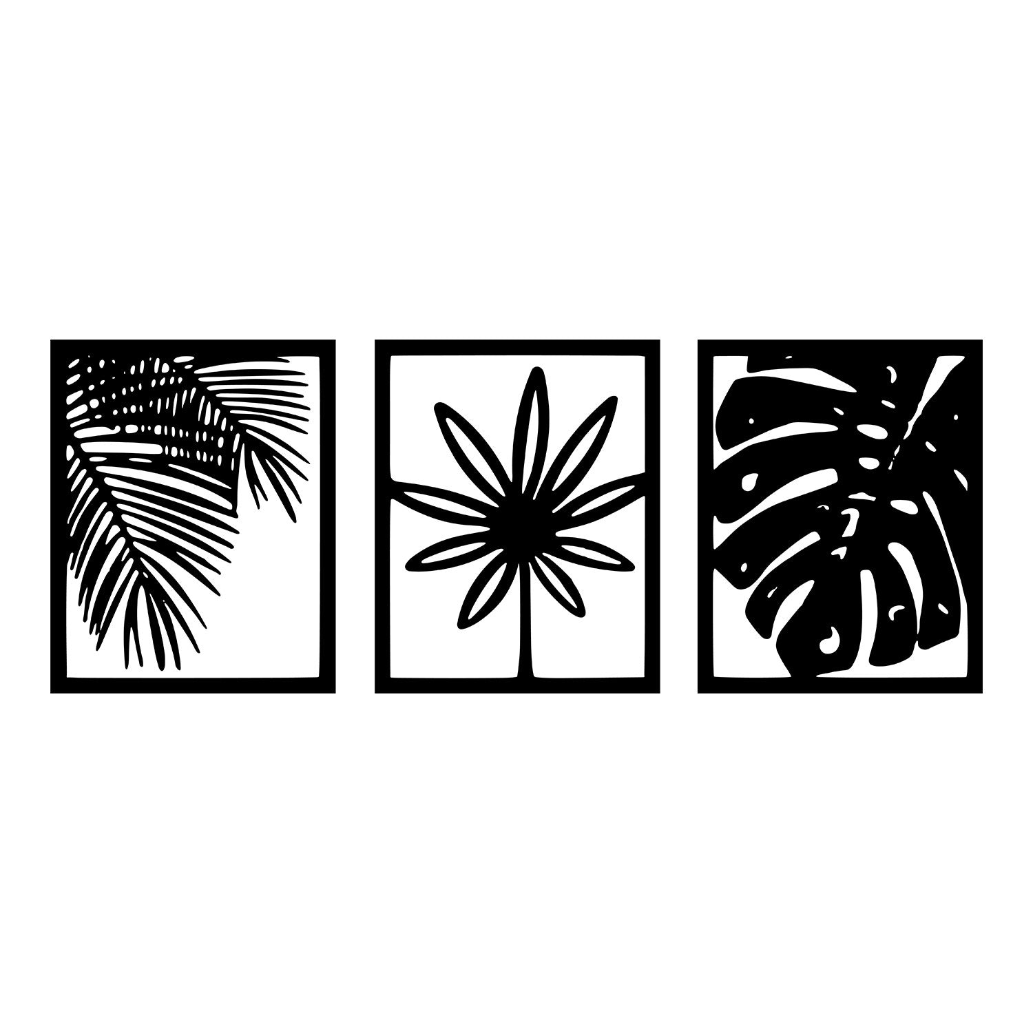 Mutena – Acessório de Parede Decorativo em Metal Preto 131x50 cm, 100% Metal (1,2 mm)