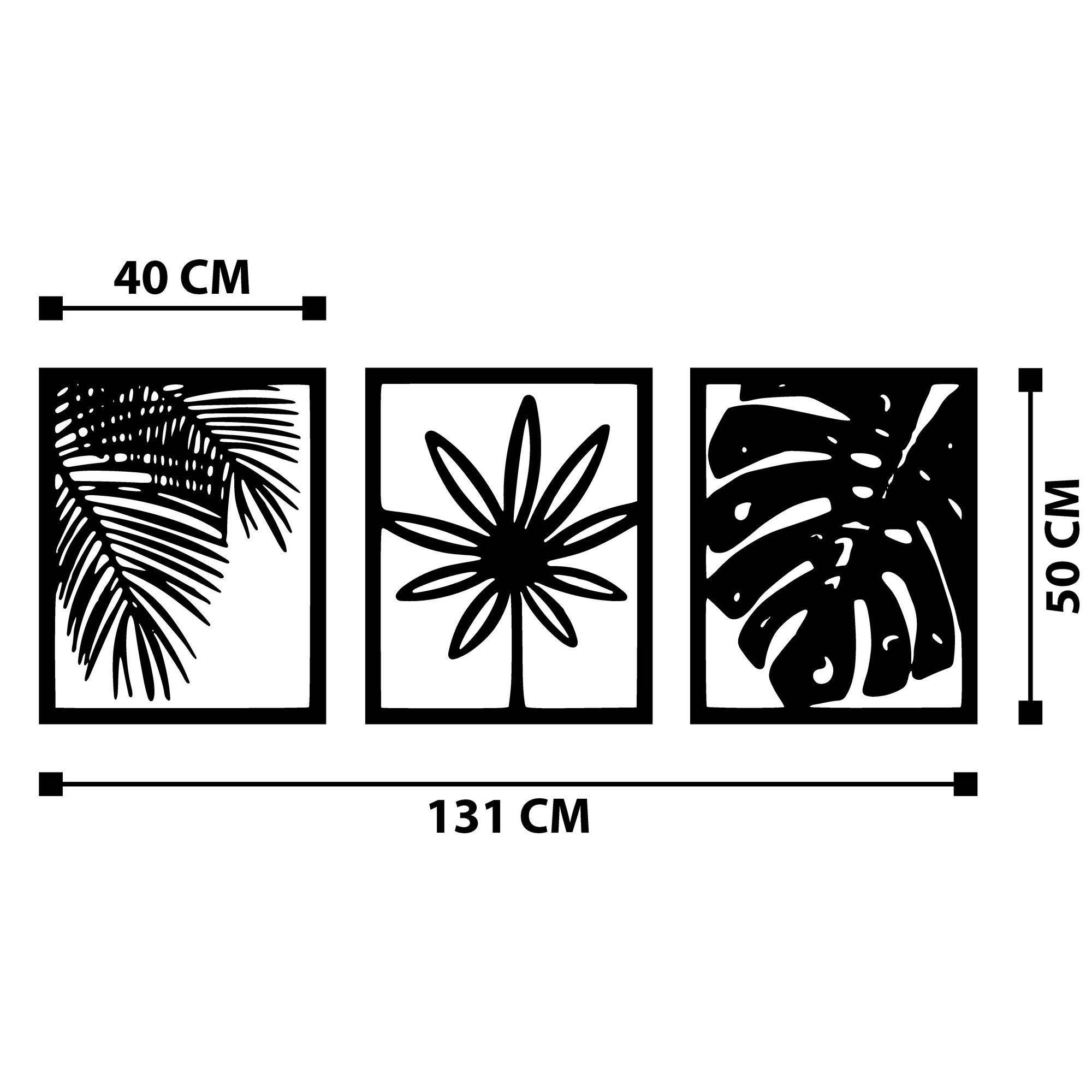 Mutena – Acessório de Parede Decorativo em Metal Preto 131x50 cm, 100% Metal (1,2 mm)