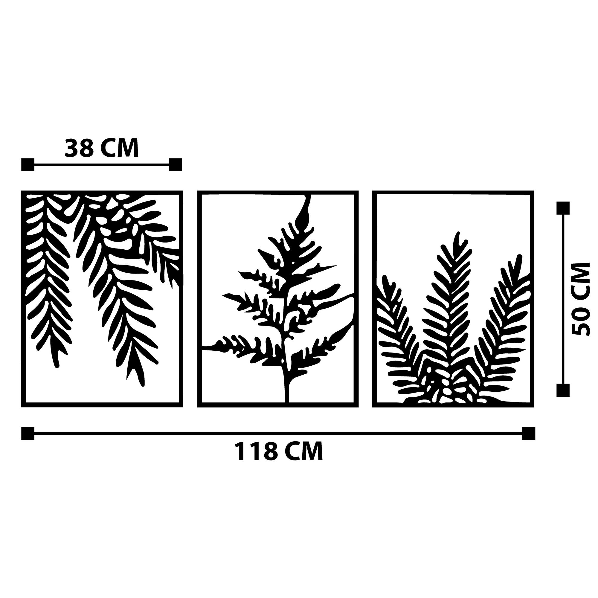 Yakomoz Acessório Decorativo de Parede em Metal Preto 118 x 50 cm (Espessura 1,2 mm)