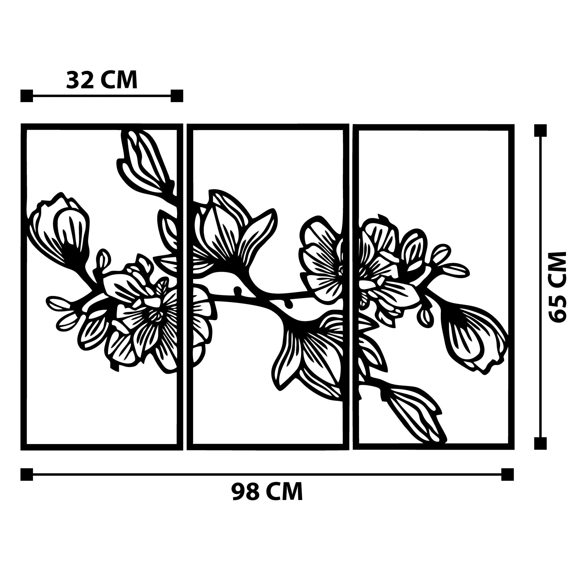 Utopya Acessório Decorativo de Parede em Metal Preto 98x65 cm (100% metal, 1,2 mm, 0,498 kg)