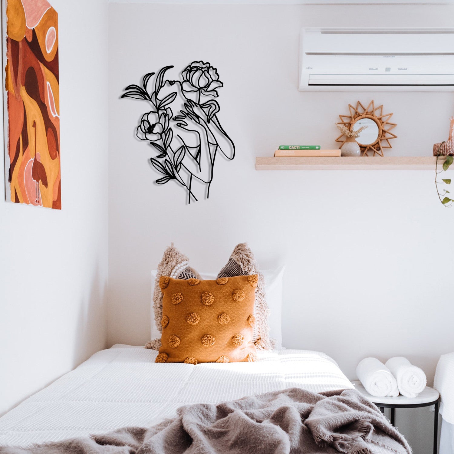 Elif – Acessório Decorativo de Parede em Metal 100%, Preto, 40x50 cm