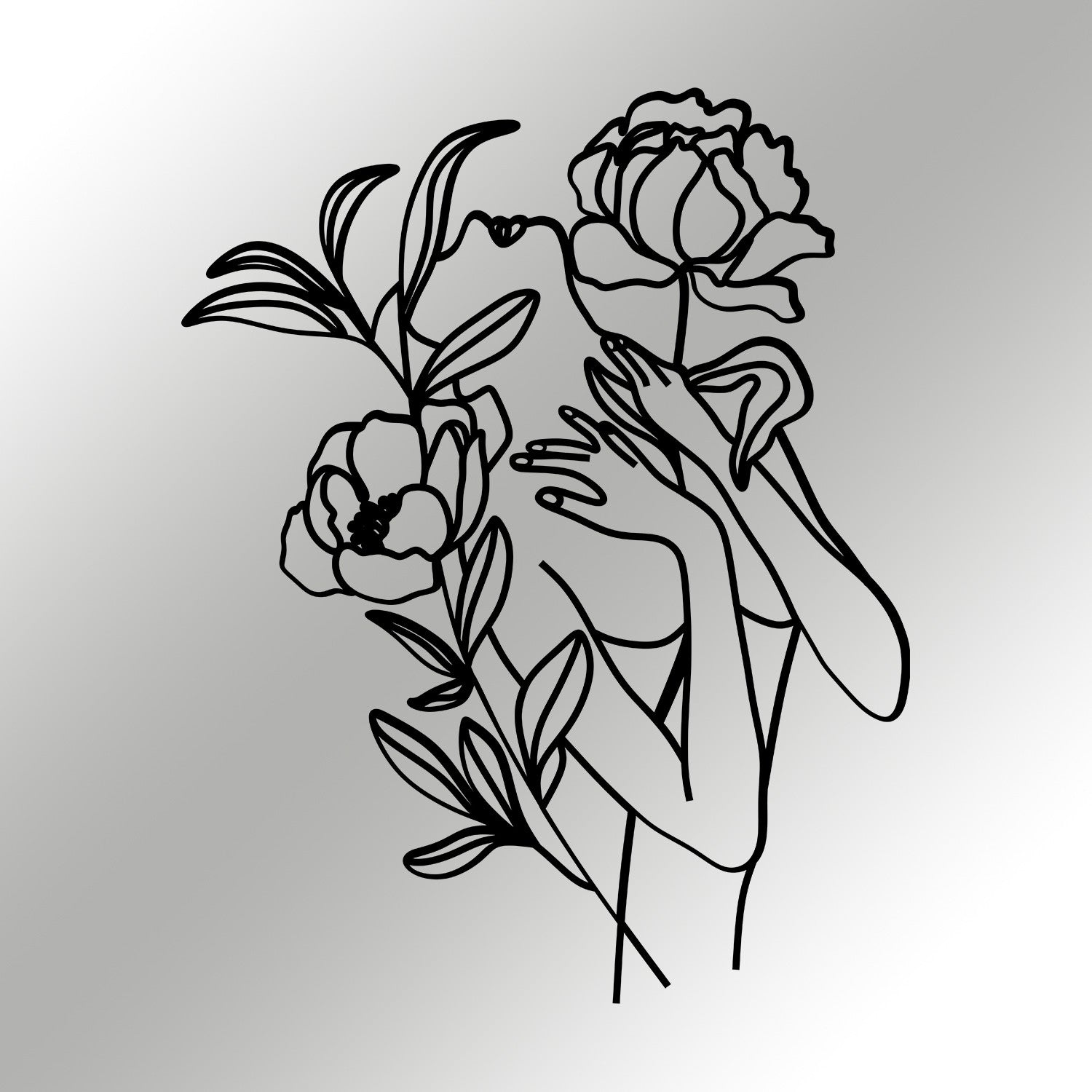Elif – Acessório Decorativo de Parede em Metal 100%, Preto, 40x50 cm