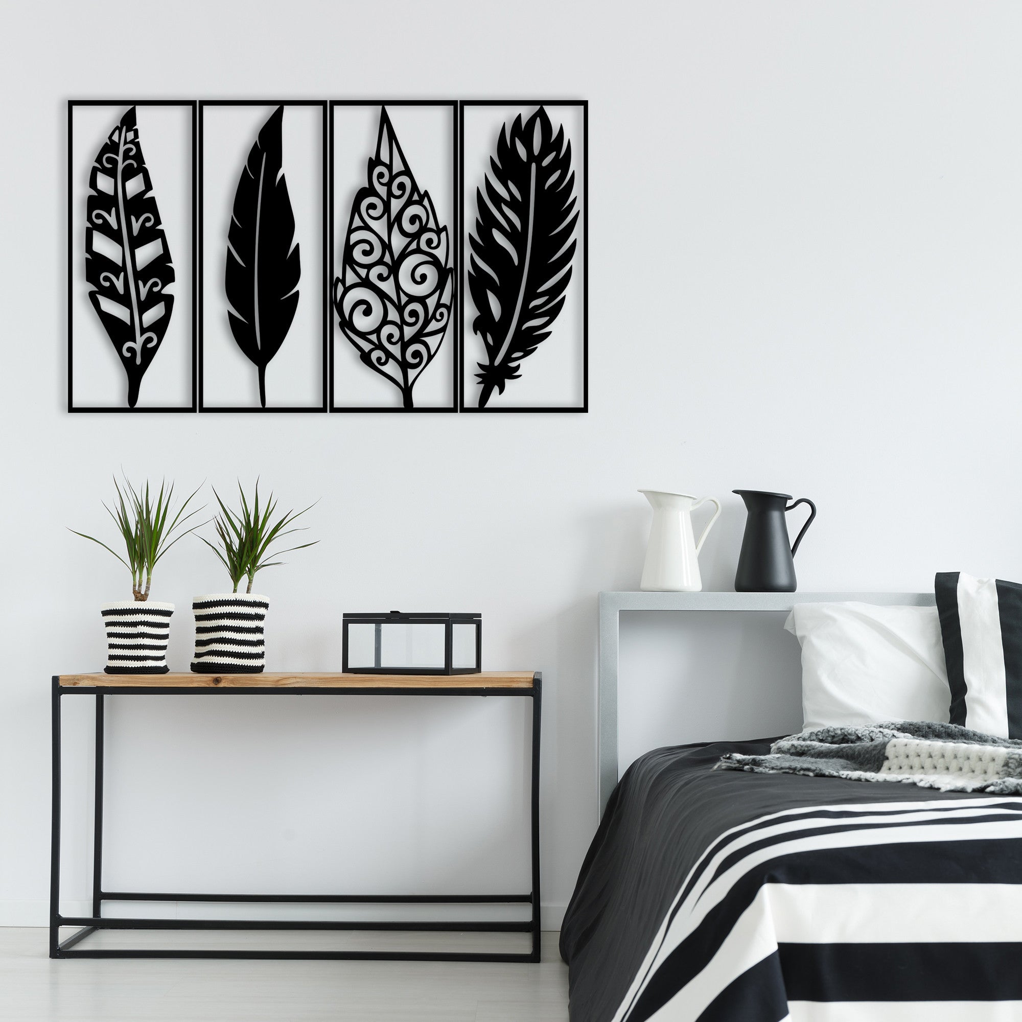 Safderun — Acessório Decorativo de Parede 100% Metal, Preto, 100 x 60 cm