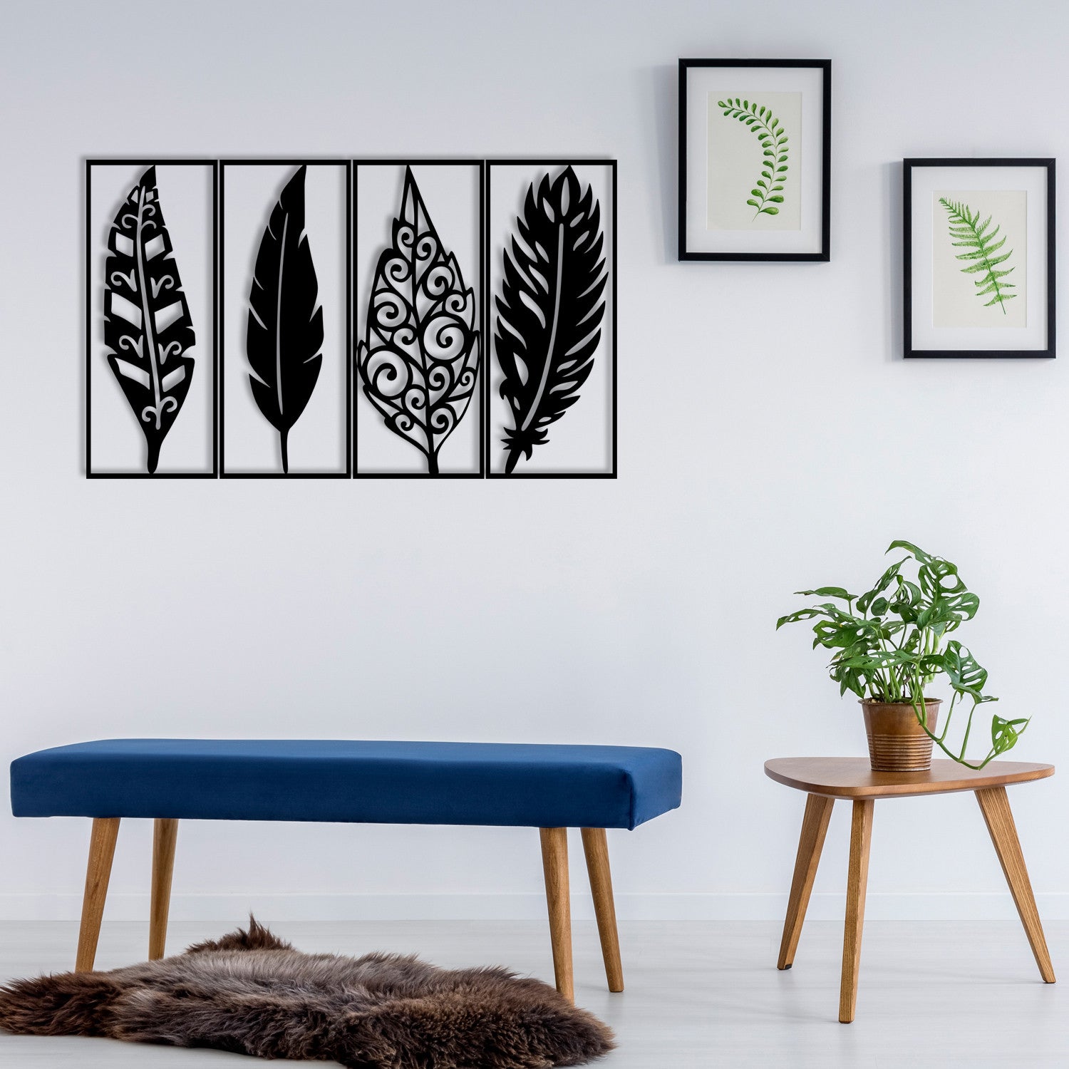 Safderun — Acessório Decorativo de Parede 100% Metal, Preto, 100 x 60 cm