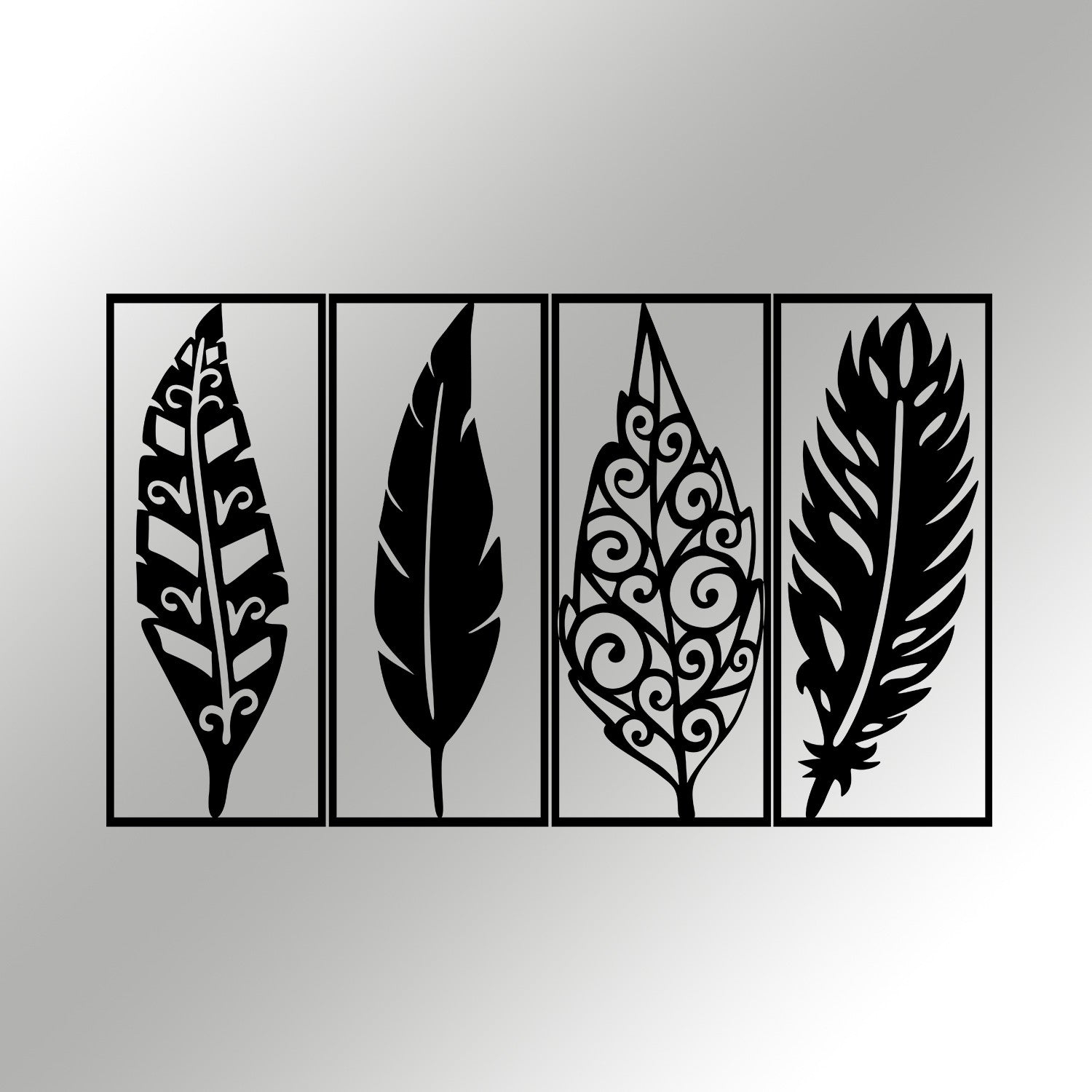 Safderun — Acessório Decorativo de Parede 100% Metal, Preto, 100 x 60 cm