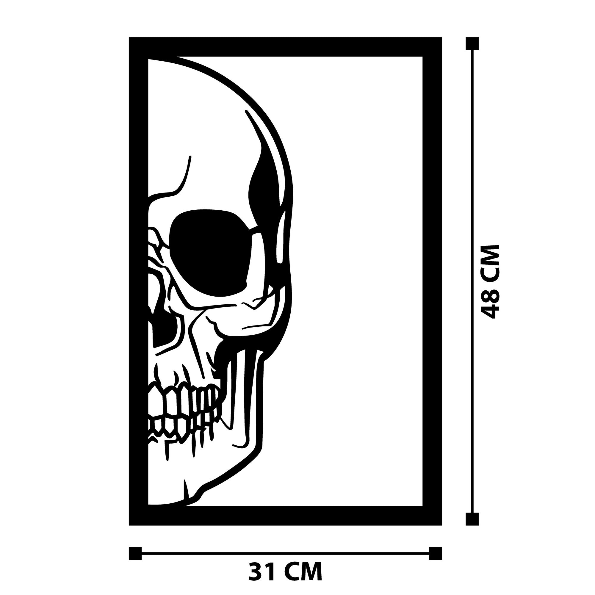 Dilhun – Acessório Decorativo de Parede em Metal Preto, 31 x 48 cm, 100% metal (1,2 mm)