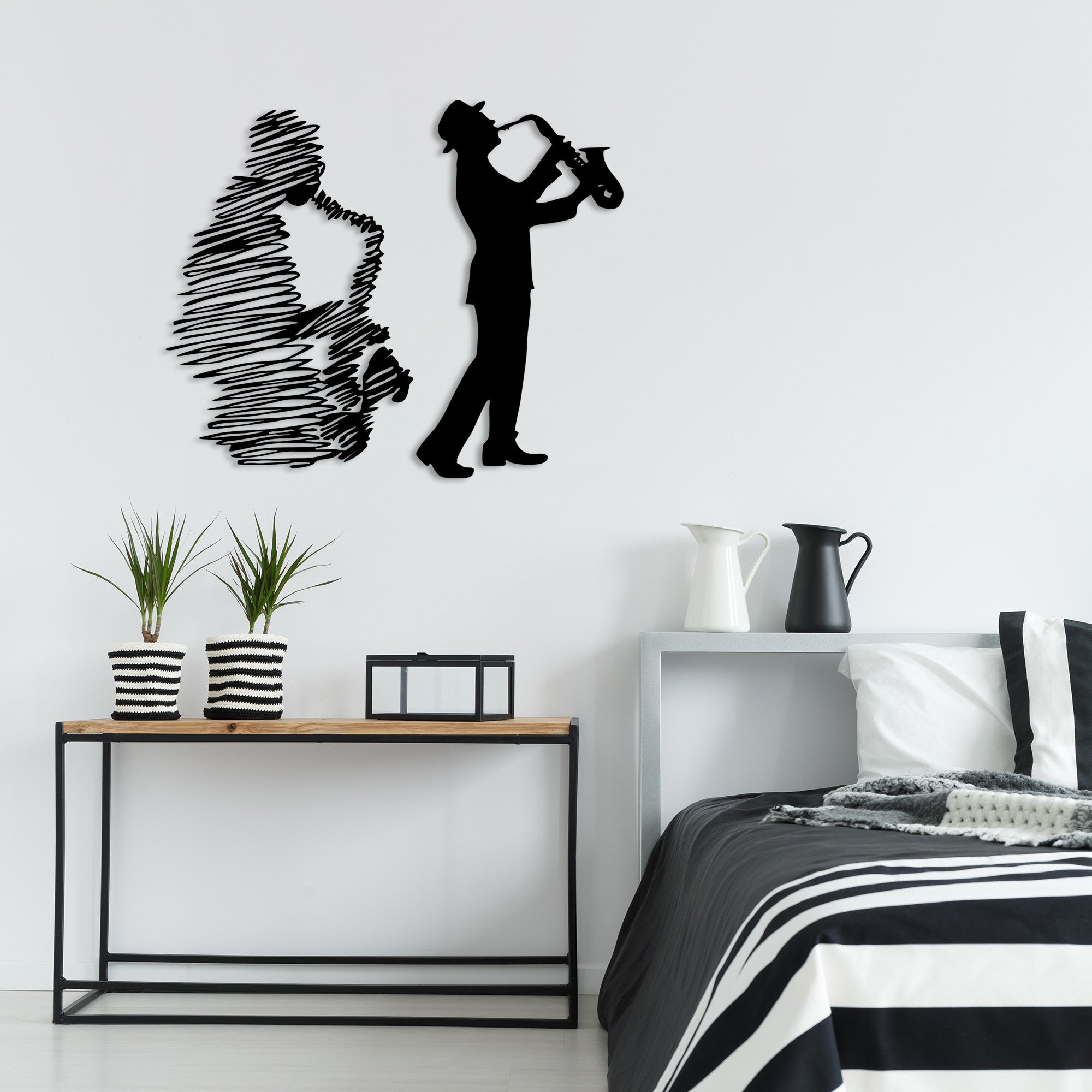 Deva Acessório Decorativo de Parede em Metal Preto, 45 x 37 cm, 100% Metal (1,2 mm)