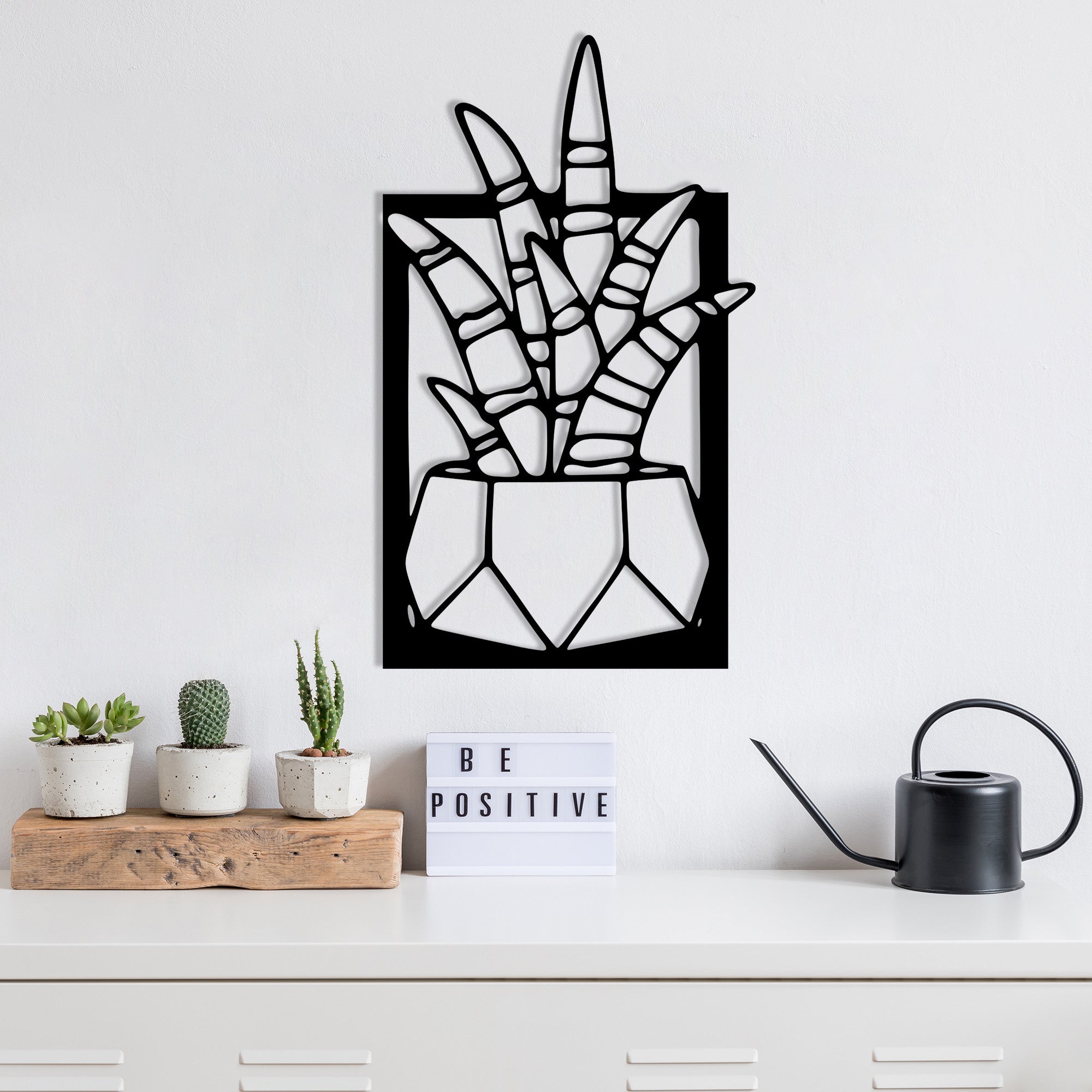 Havsala Acessório Decorativo de Parede em Metal Preto 28x48 cm