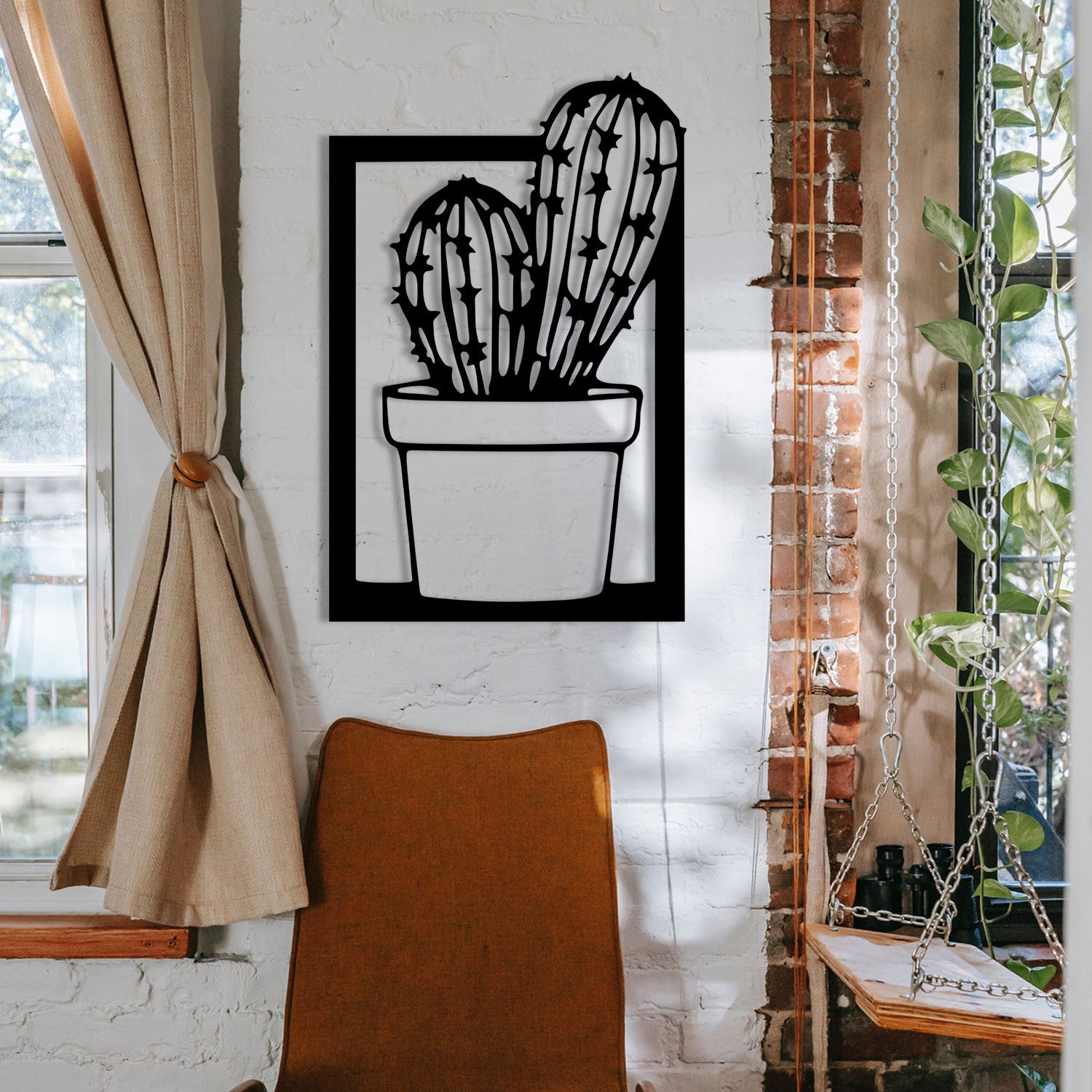 Acessório Decorativo de Parede em Metal Preto Kajmer (27 x 41 cm)