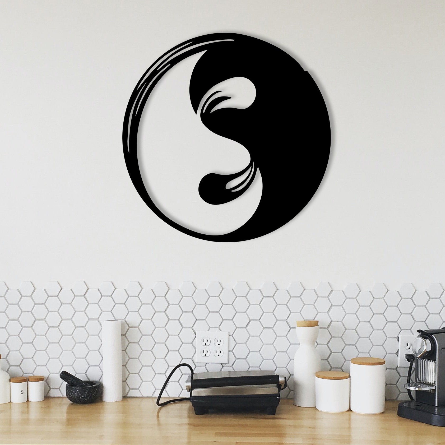 Boni – Acessório Decorativo de Parede em Metal Preto 48x48 cm, 100% Metal (1,2 mm) | 279ENZ1307