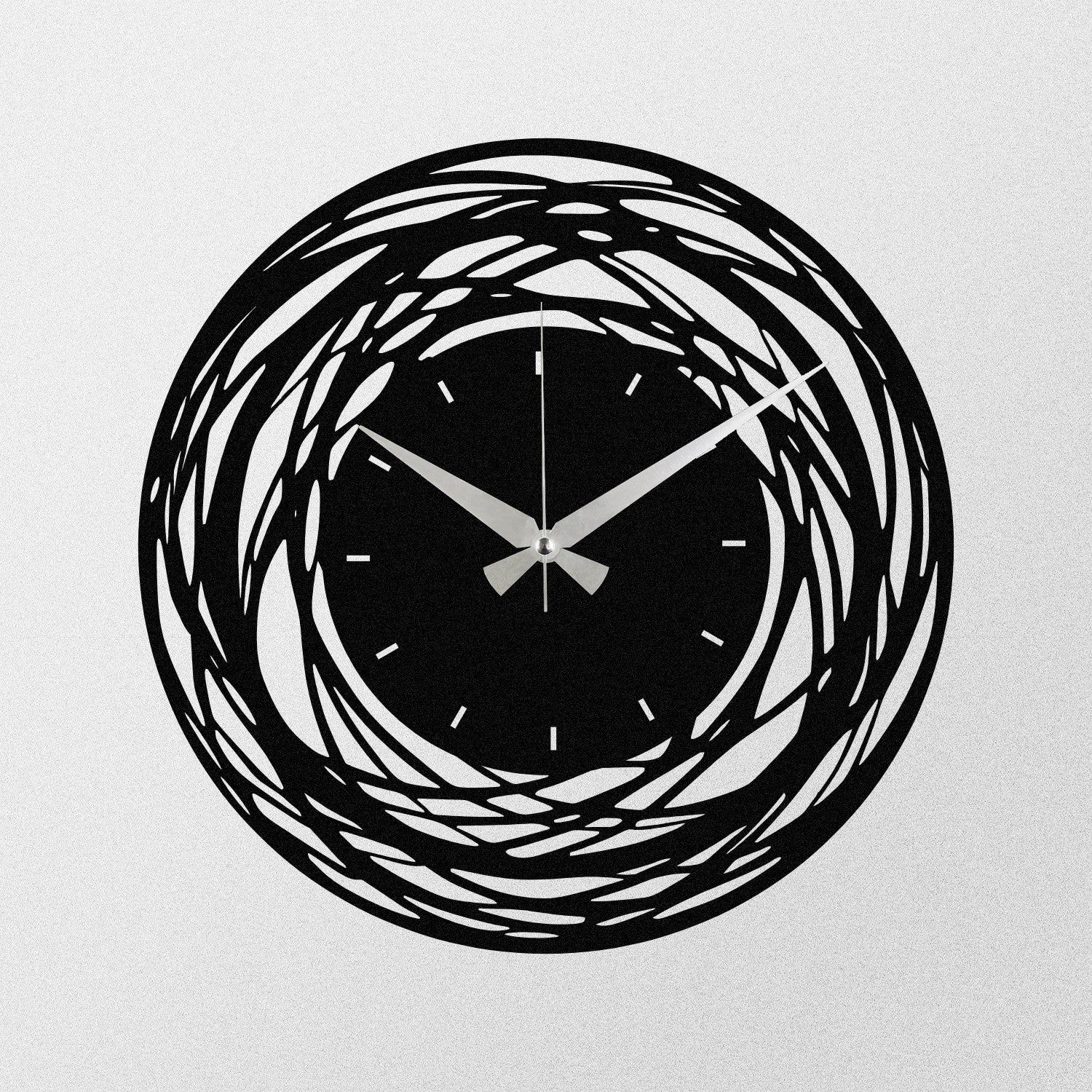 Relógio de Parede Decorativo Enzoclock S022, Metal Preto 100%, 48x48 cm