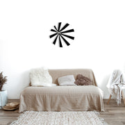 Relógio de Parede Enzoclock S024 Preto – Metal 100% (1,2 mm), 48x48 cm, design decorativo, funciona com 1 pilha AA