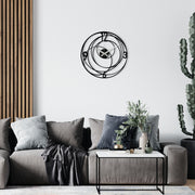 Relógio de Parede Decorativo Enzoclock S027 — 100% Metal (1,2 mm), 48x48 cm, Preto