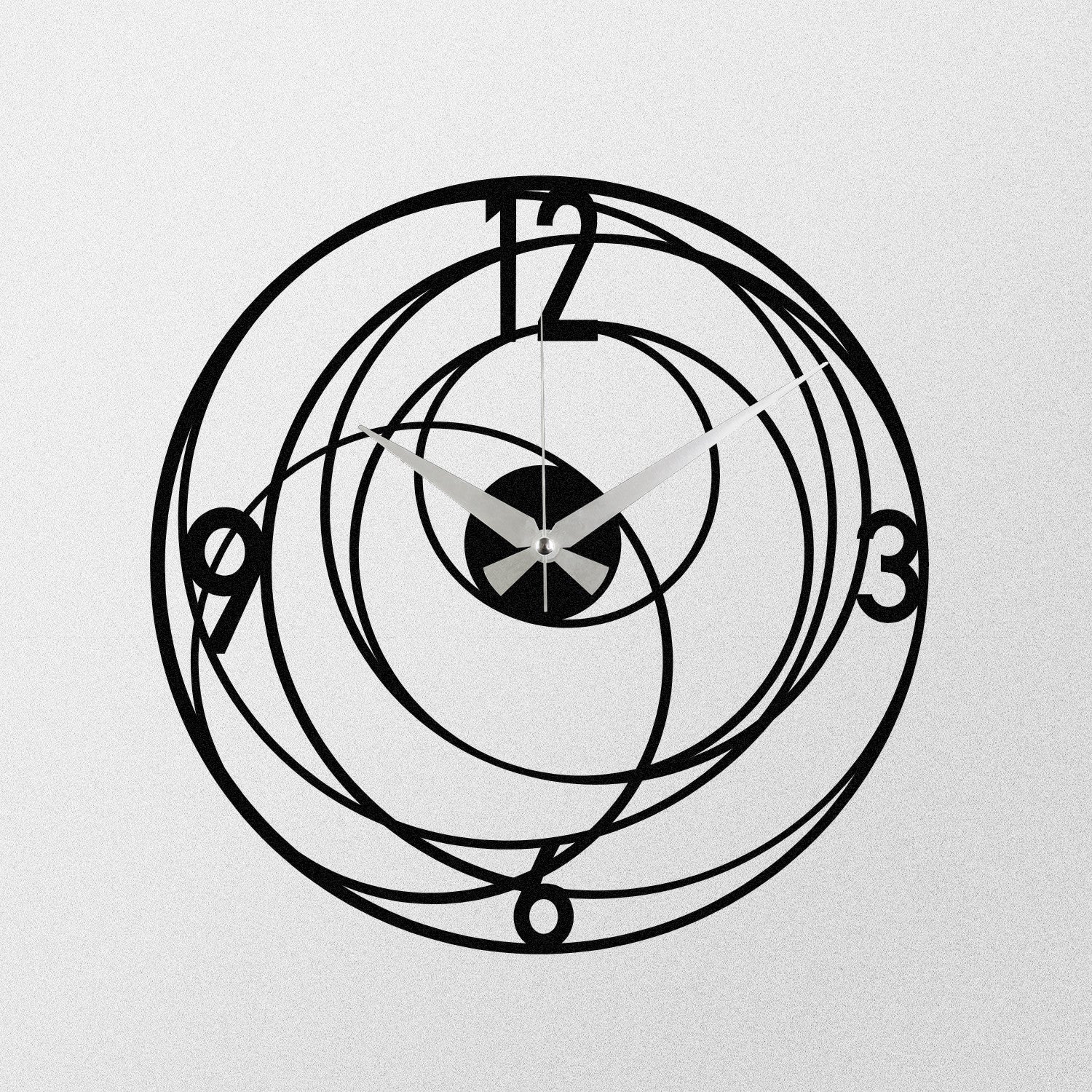Relógio de Parede Decorativo Enzoclock S027 — 100% Metal (1,2 mm), 48x48 cm, Preto