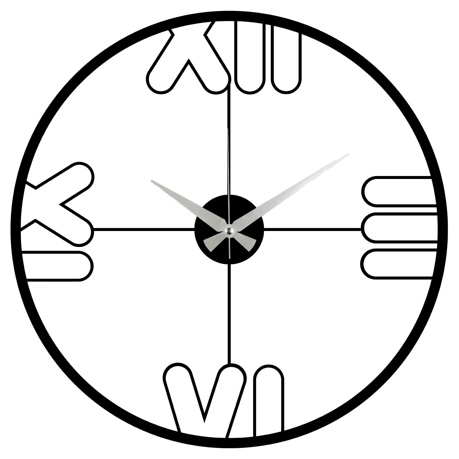 Relógio de Parede Mali em Metal Preto 48x48 cm – Design Decorativo