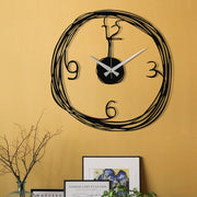 Relógio de parede decorativo elegante em metal preto, 48 x 48 cm | 100% metal (1,2 mm de espessura) | Requer 1 pilha AA (não incluída) | Decoração elegante para casa