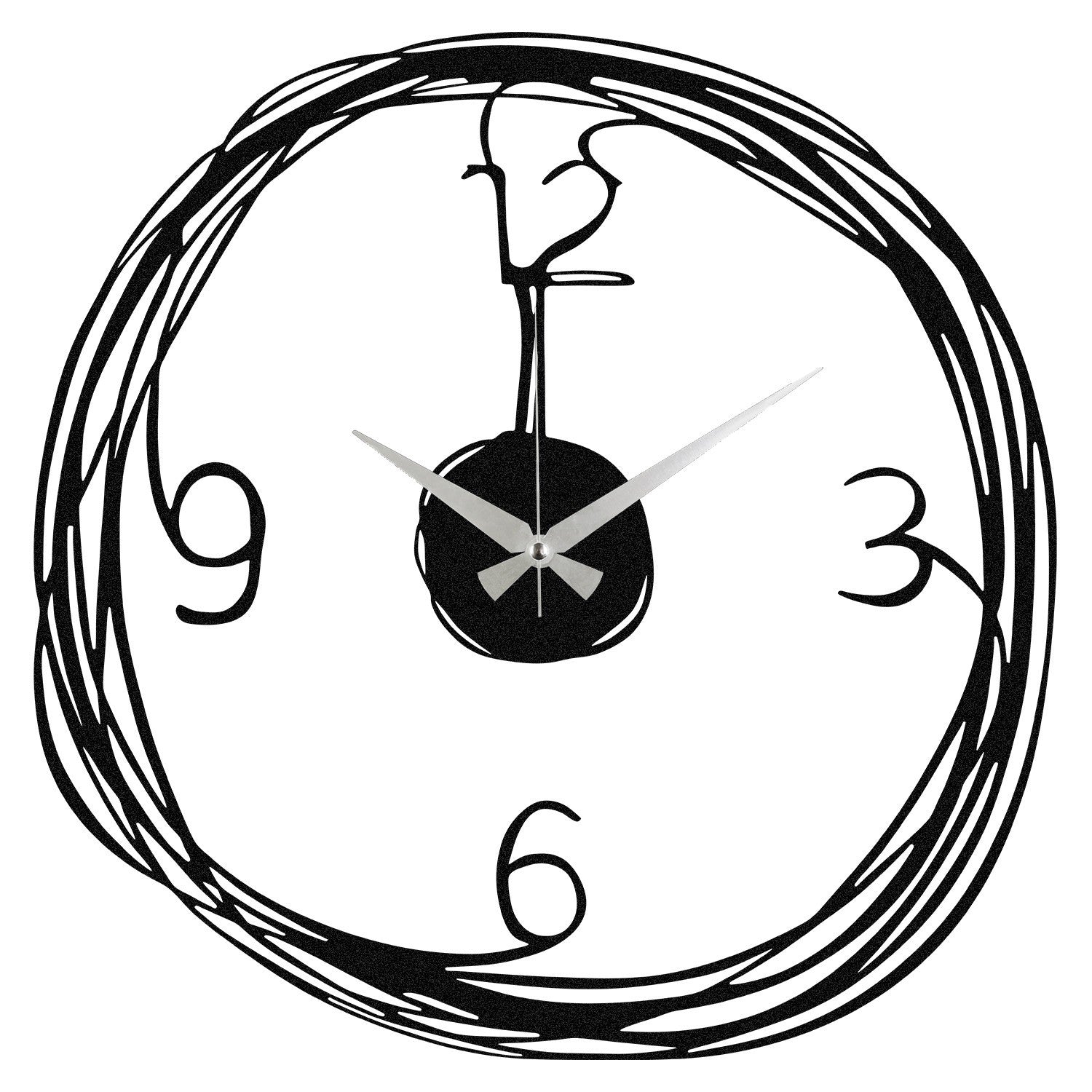 Relógio de parede decorativo elegante em metal preto, 48 x 48 cm | 100% metal (1,2 mm de espessura) | Requer 1 pilha AA (não incluída) | Decoração elegante para casa