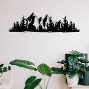 Mountain 1 – Acessório de Parede Decorativo em Metal Preto (100% Metal, 68 x 19 cm)
