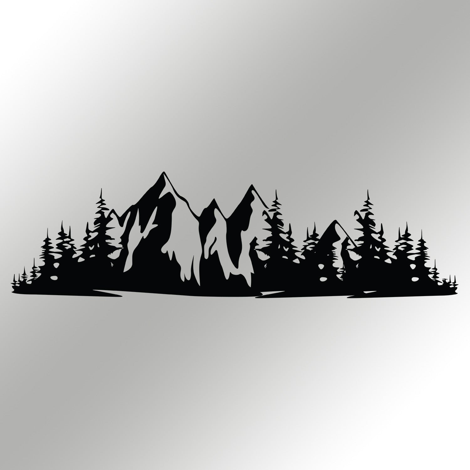 Mountain 1 – Acessório de Parede Decorativo em Metal Preto (100% Metal, 68 x 19 cm)