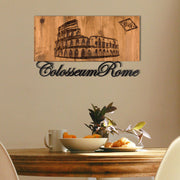 Rome – Acessório Decorativo de Parede em Metal Preto com Moldura de Nogueira, 58 x 33 cm