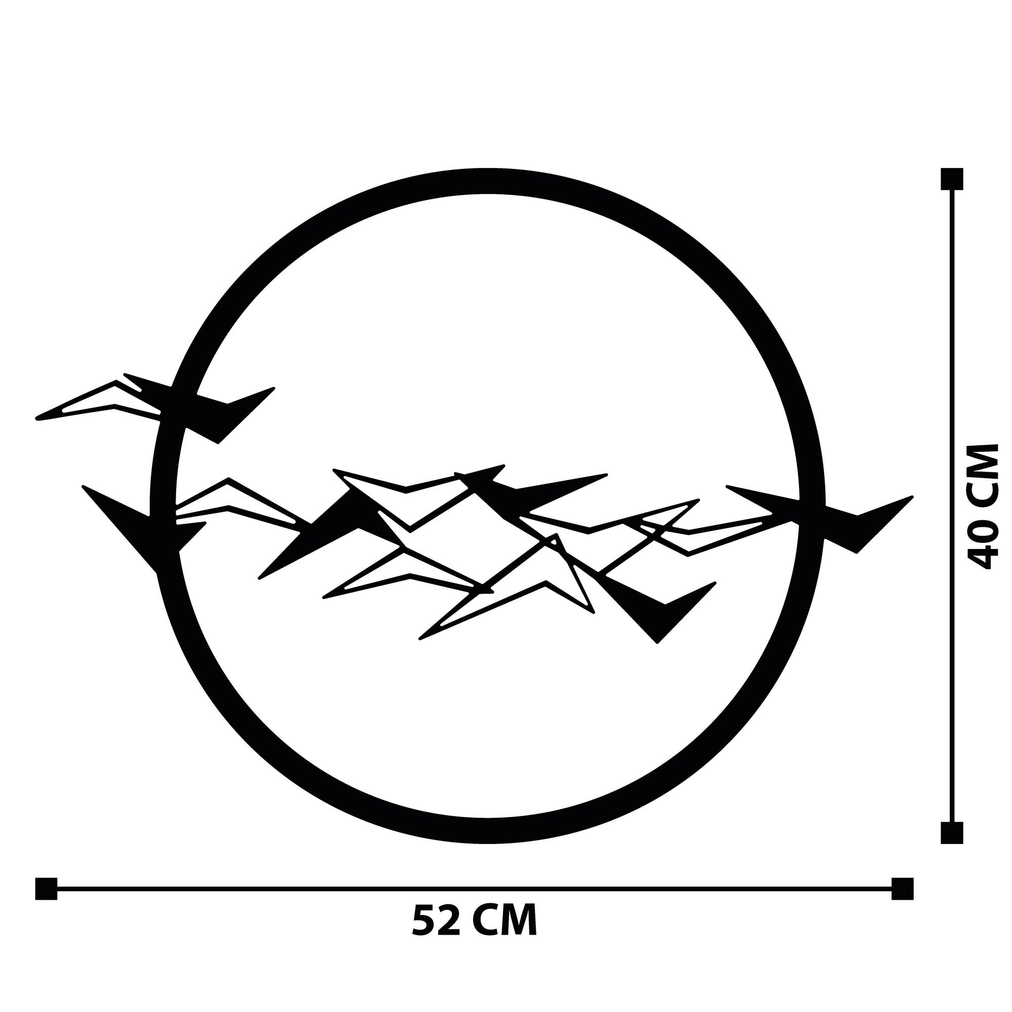Goc Acessório Decorativo de Parede em Metal Preto 52 x 40 cm (1,2 mm)