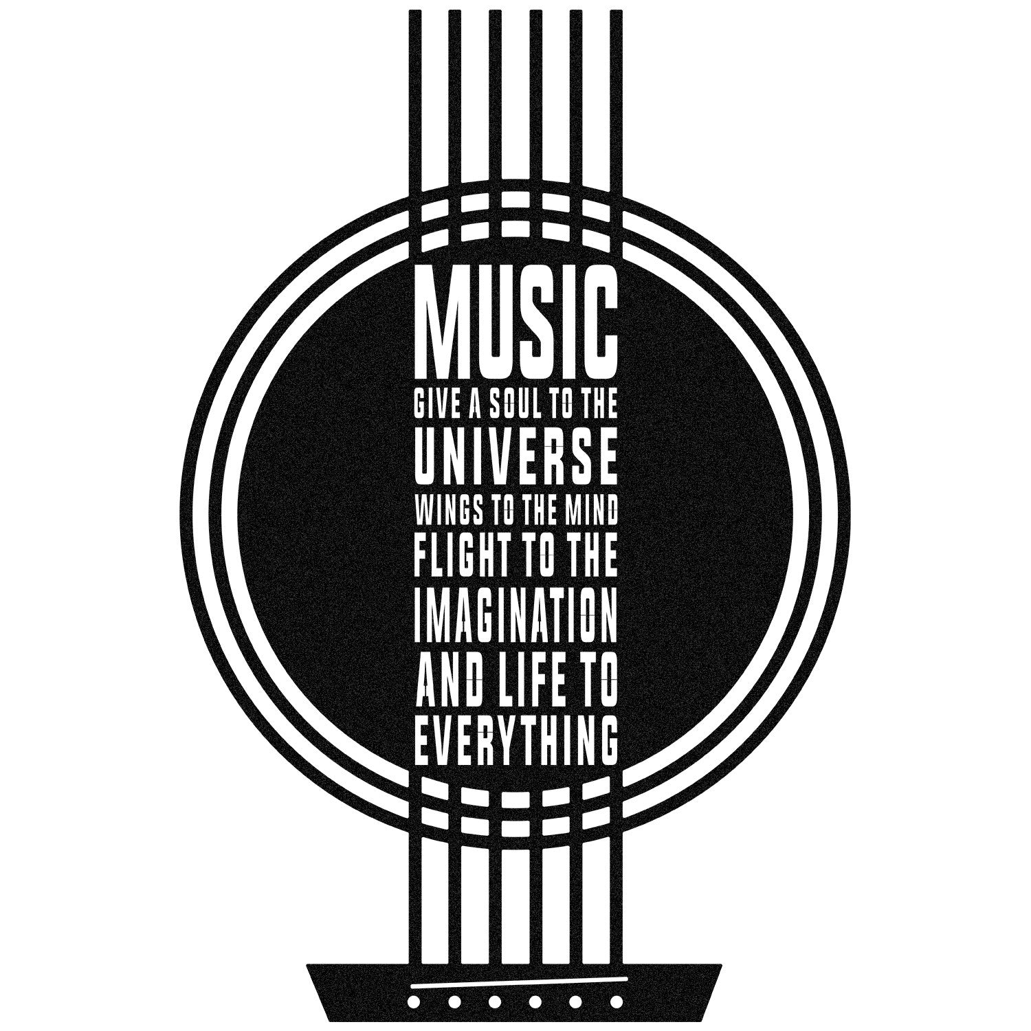 My Music – Acessório Decorativo de Parede em Metal, Preto, 40 x 60 cm, 100% metal (1,2 mm)