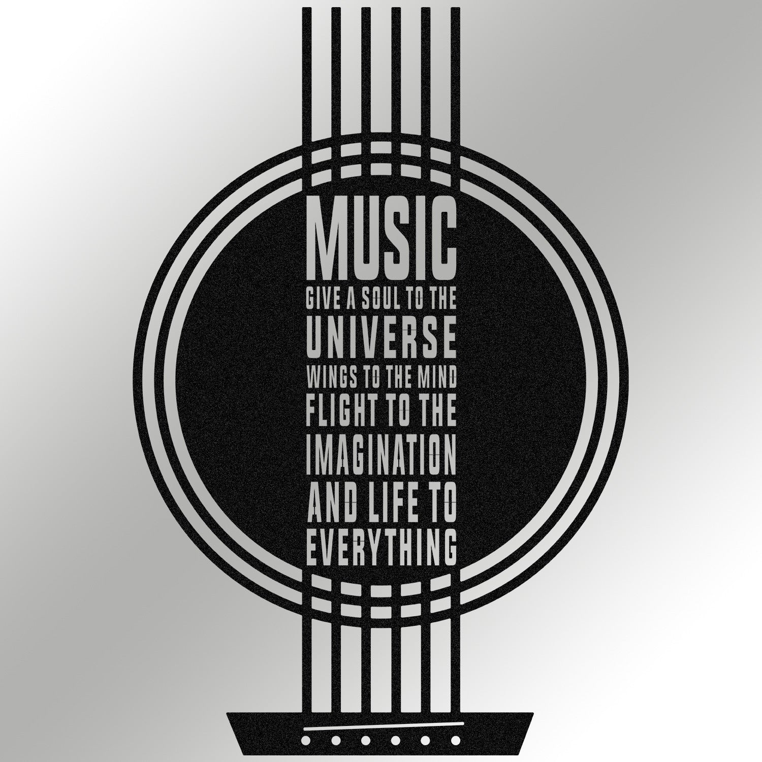 My Music – Acessório Decorativo de Parede em Metal, Preto, 40 x 60 cm, 100% metal (1,2 mm)