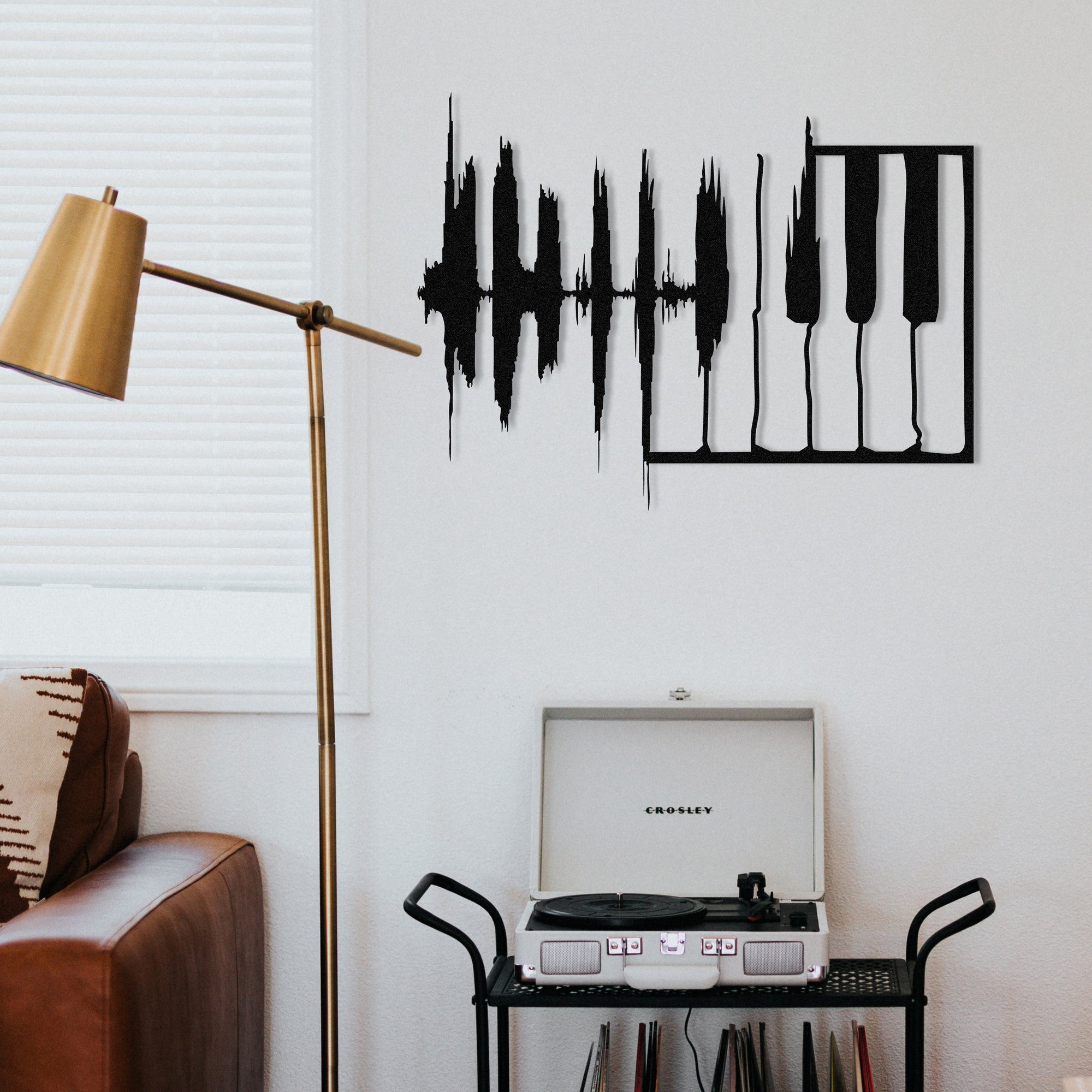 My Music v2 - Acessório Decorativo de Parede em 100% Metal, Preto, 70x53 cm