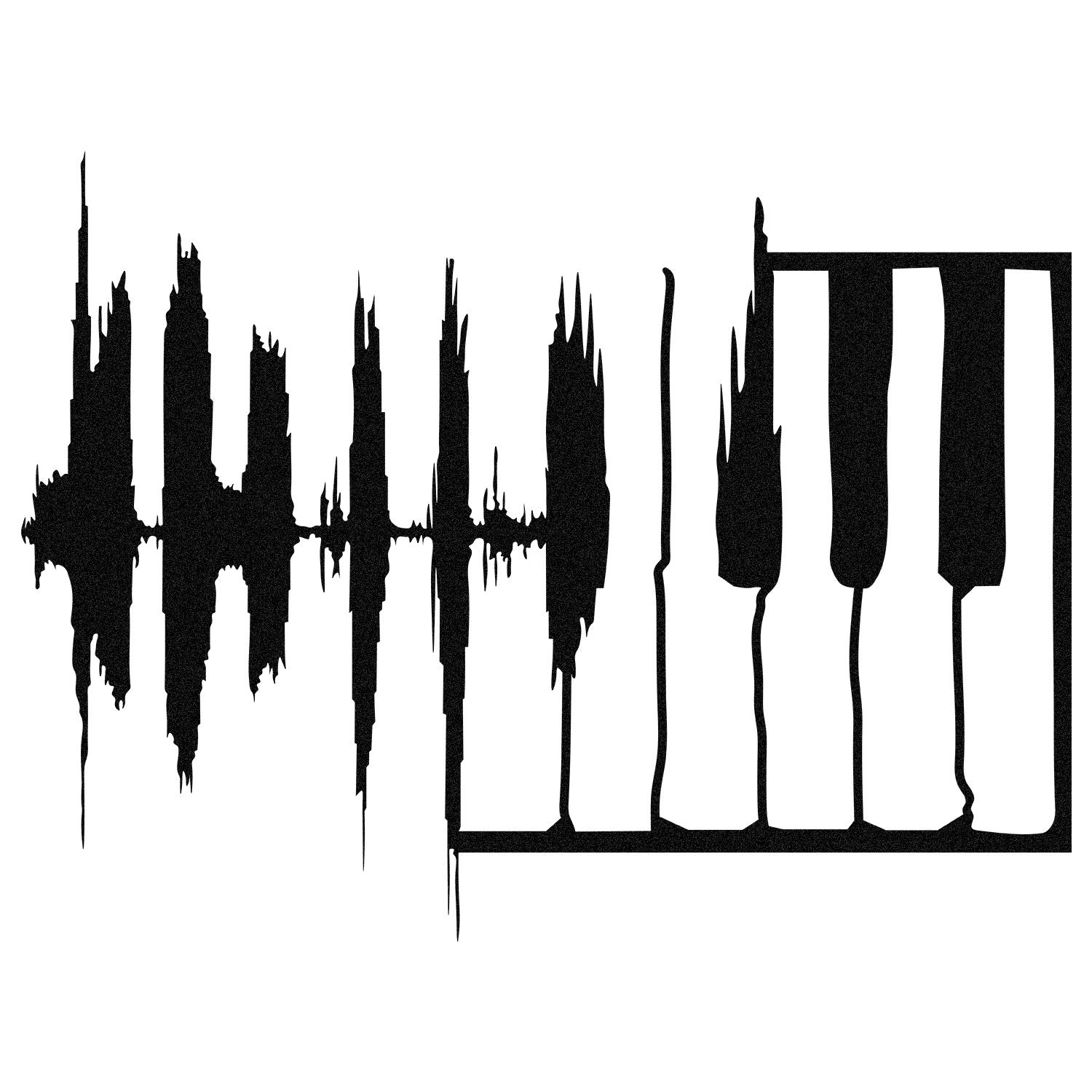 My Music v2 - Acessório Decorativo de Parede em 100% Metal, Preto, 70x53 cm