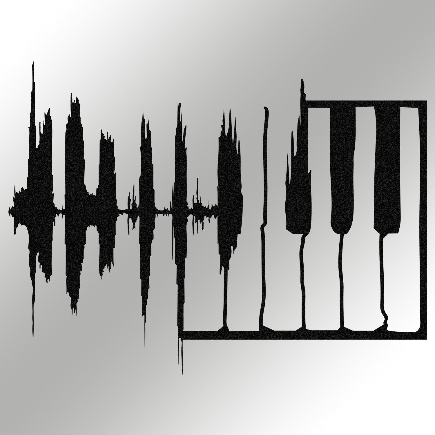 My Music v2 - Acessório Decorativo de Parede em 100% Metal, Preto, 70x53 cm