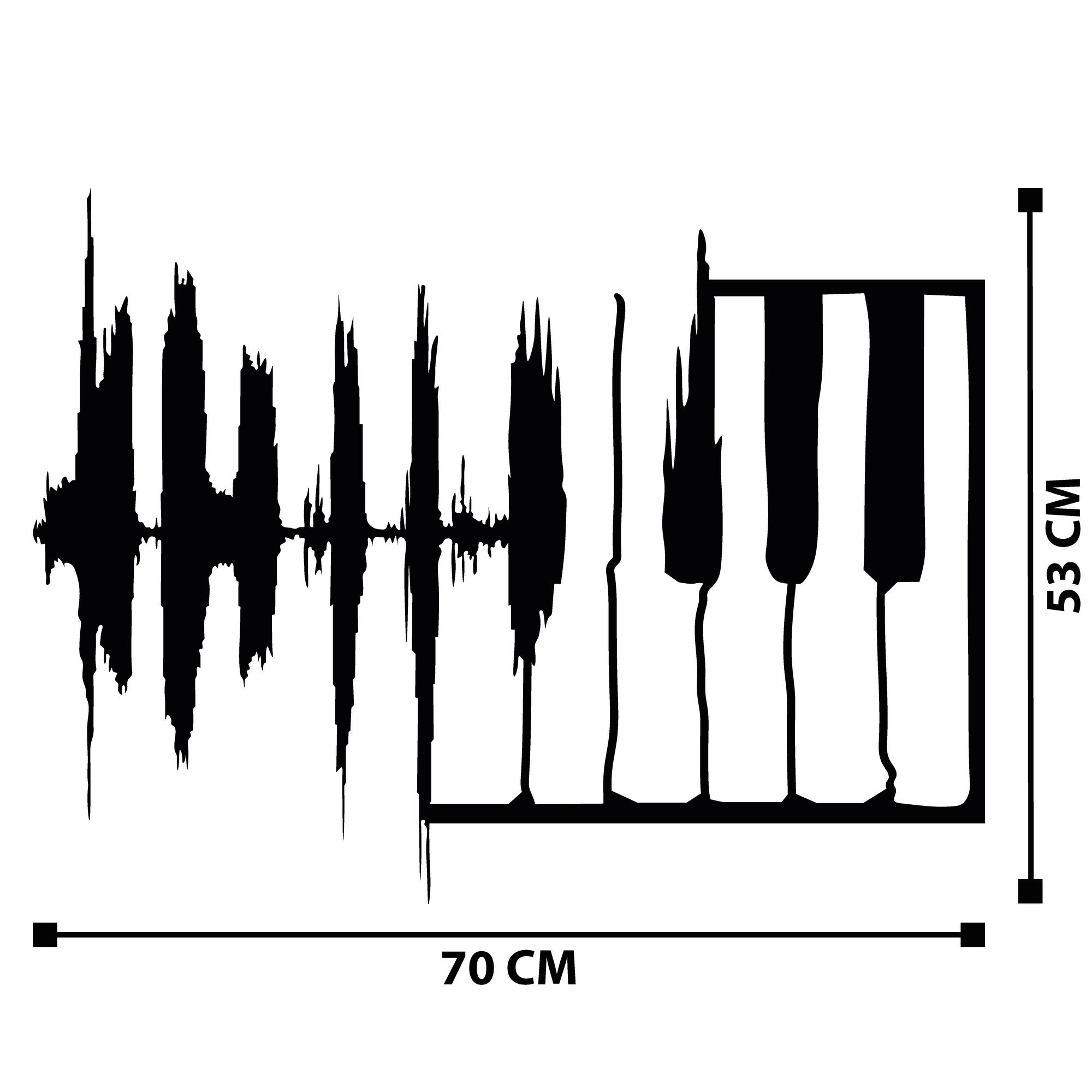 My Music v2 - Acessório Decorativo de Parede em 100% Metal, Preto, 70x53 cm