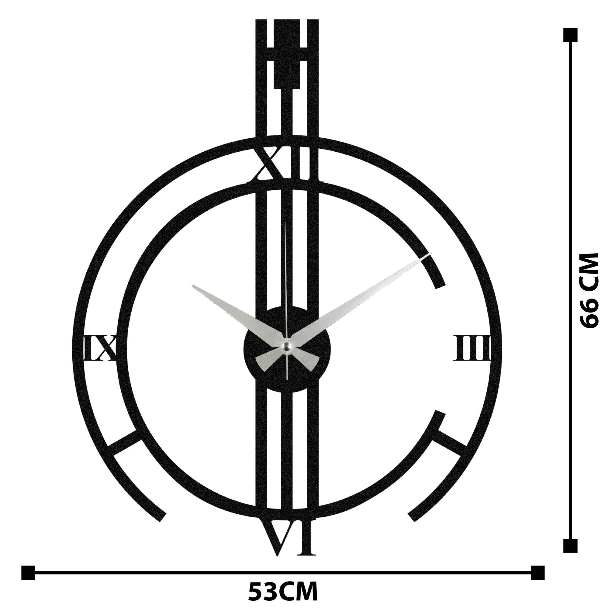 Dalmacyali Acessório de Parede Decorativo em Metal — Preto, 53 x 66 cm, Espessura 1,2 mm