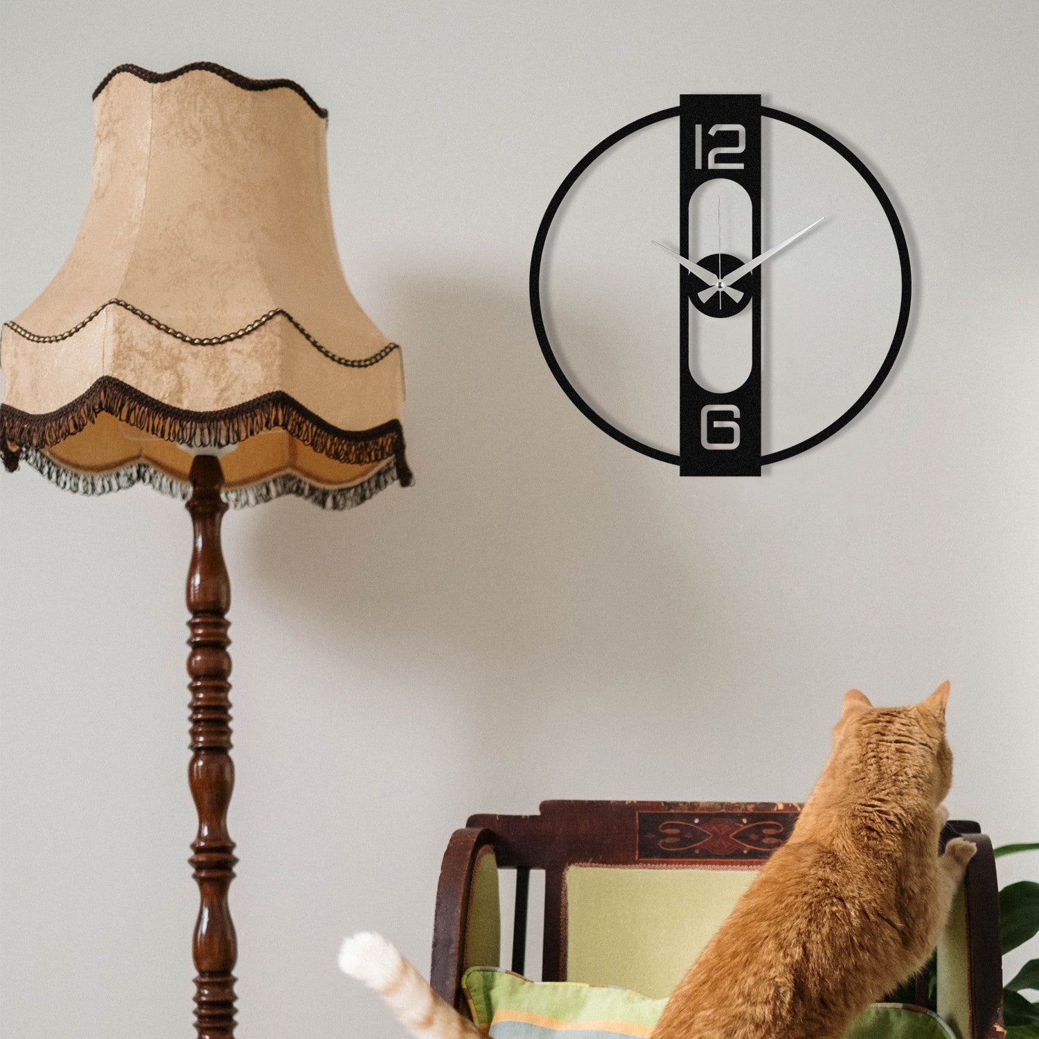 Relógio de Parede Decorativo Enzo 48x48 cm – Metal 100% – Preto